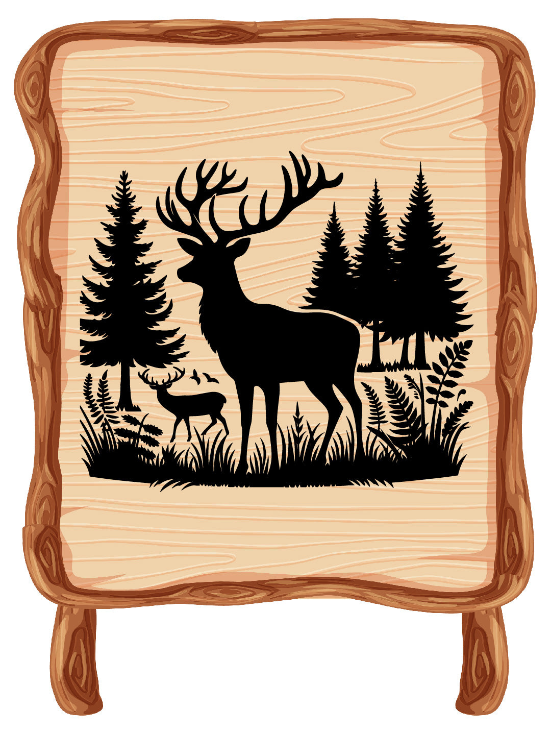 Deer Animal Silhouette Vector SVG - CNC Cutting & Laser Engraving