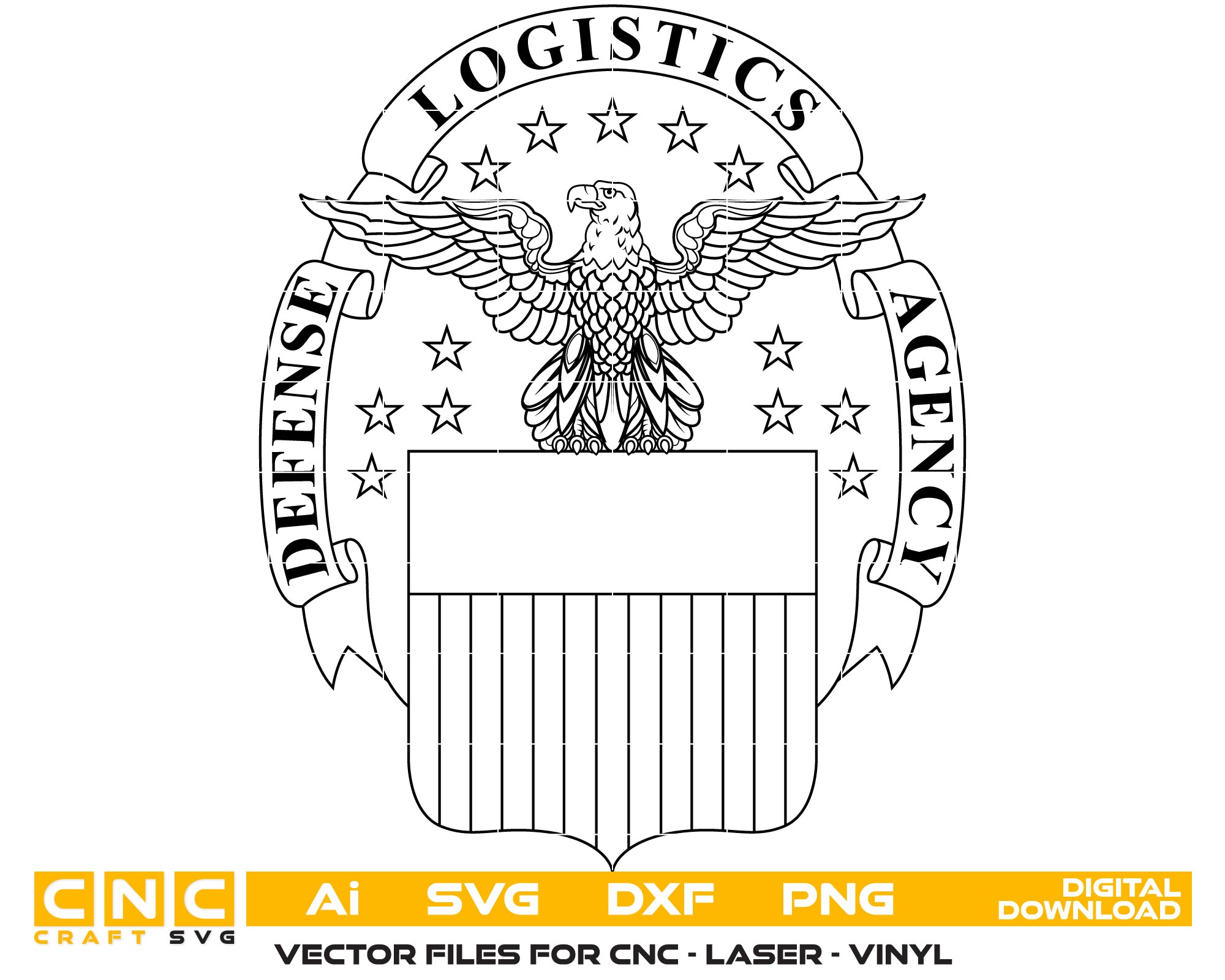 Defense Logistics Agency Badge Vector Art, Ai,SVG, DXF, PNG, Digital Files