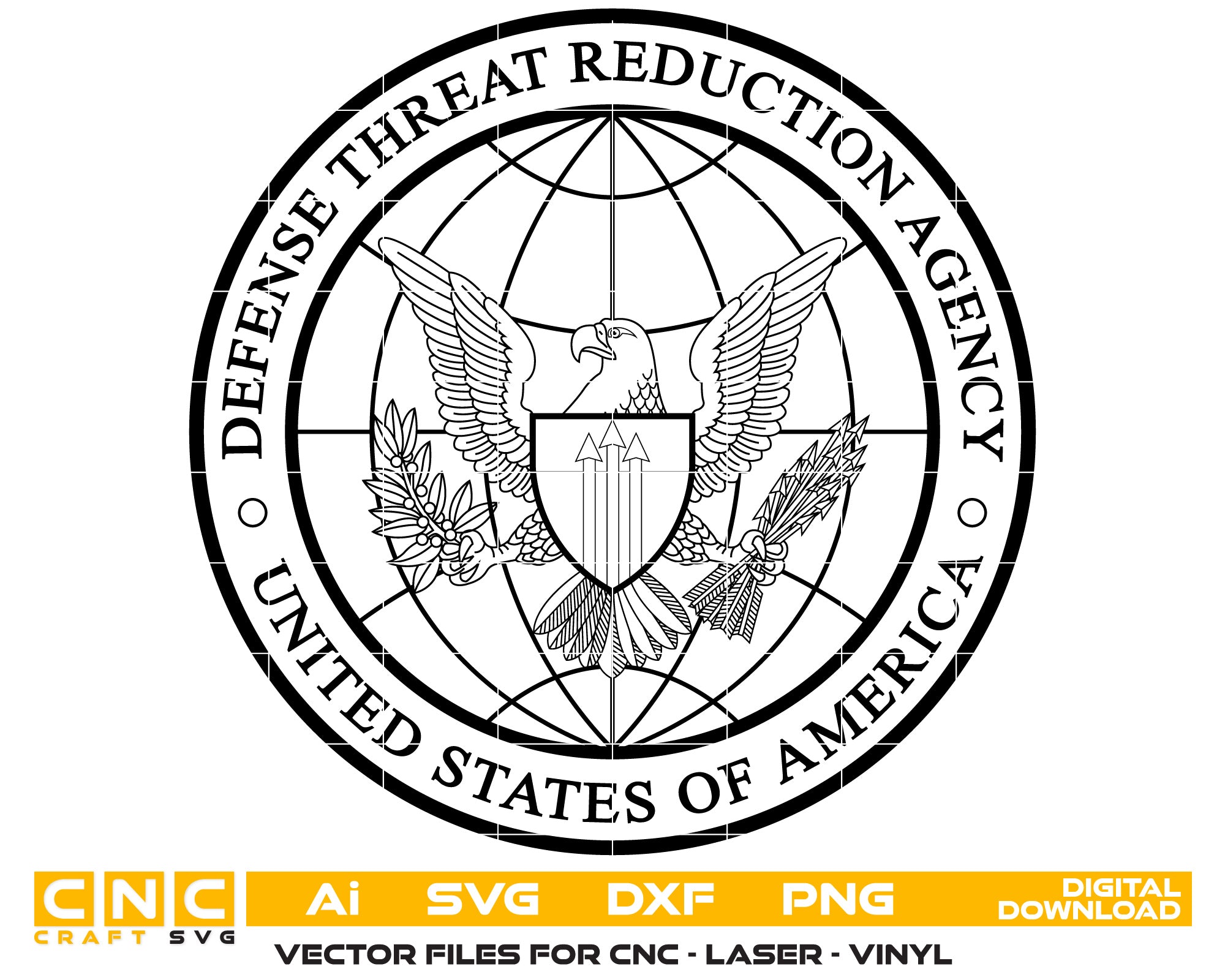 Defense Threat Reduction Agency United States of America Vector Art, Ai,SVG, DXF, PNG, Digital Files