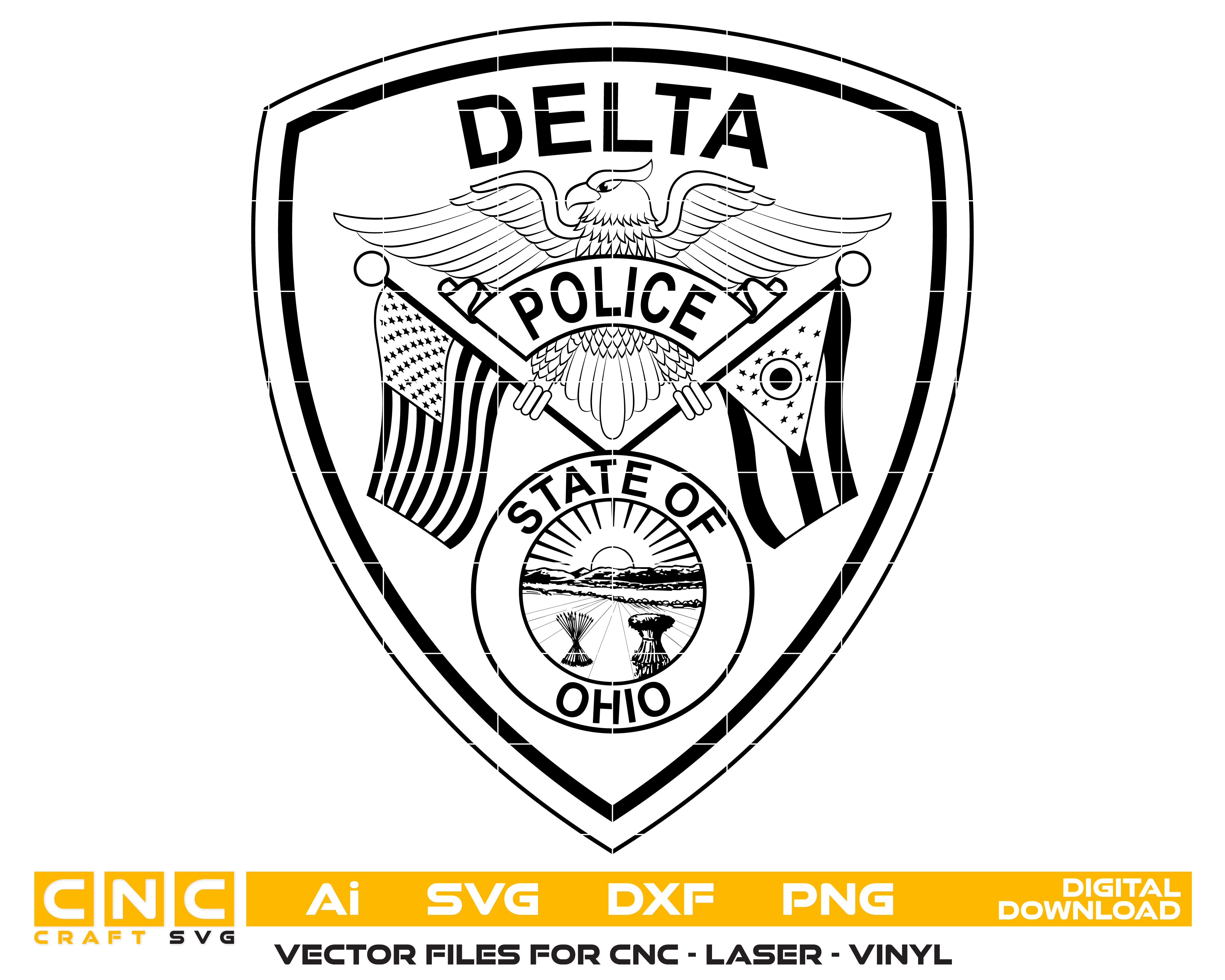 Delta Police Department Patch SVG, Ohio Law Enforcement