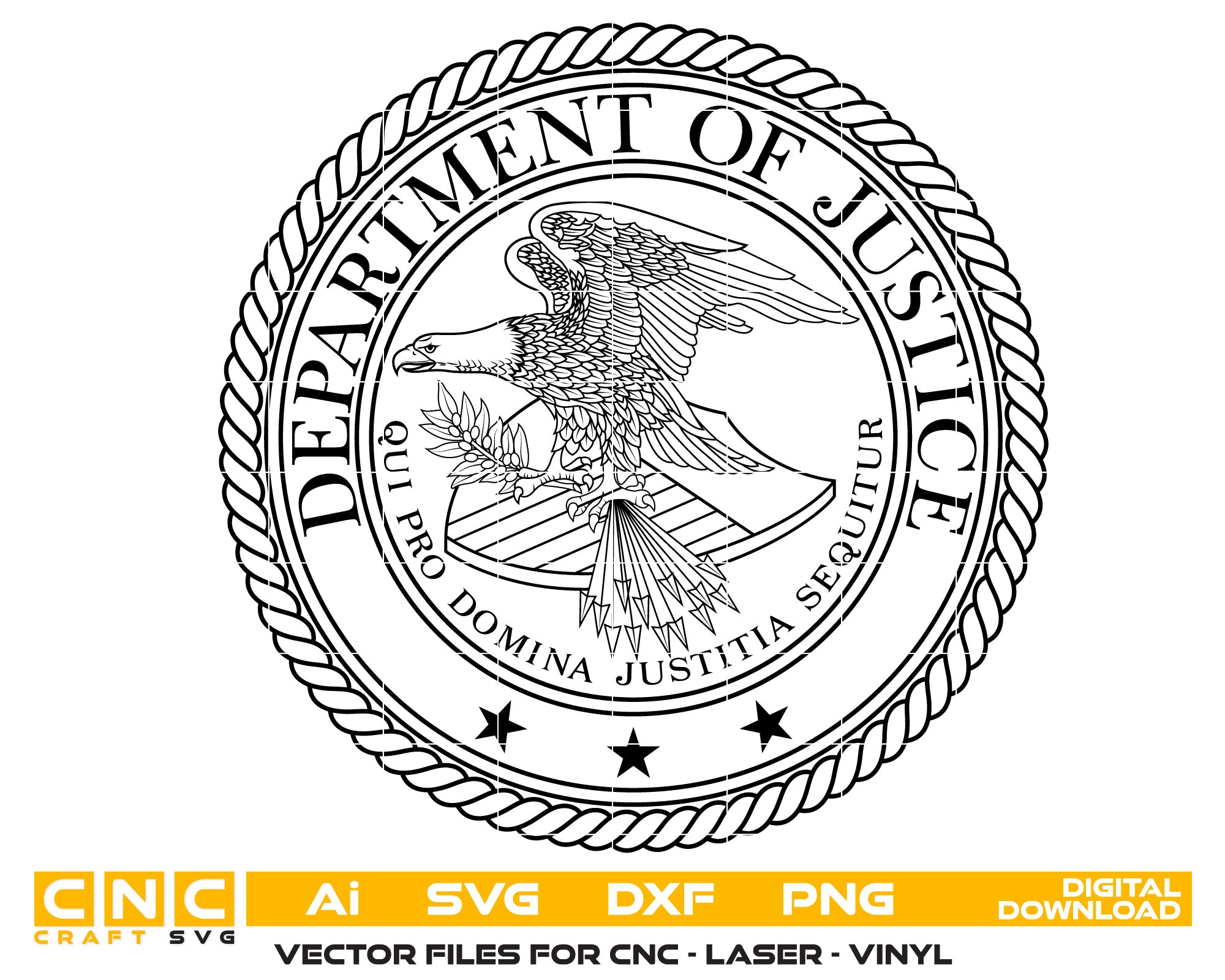 Department of Justice Logo Vector Art, Ai,SVG, DXF, PNG, Digital Files