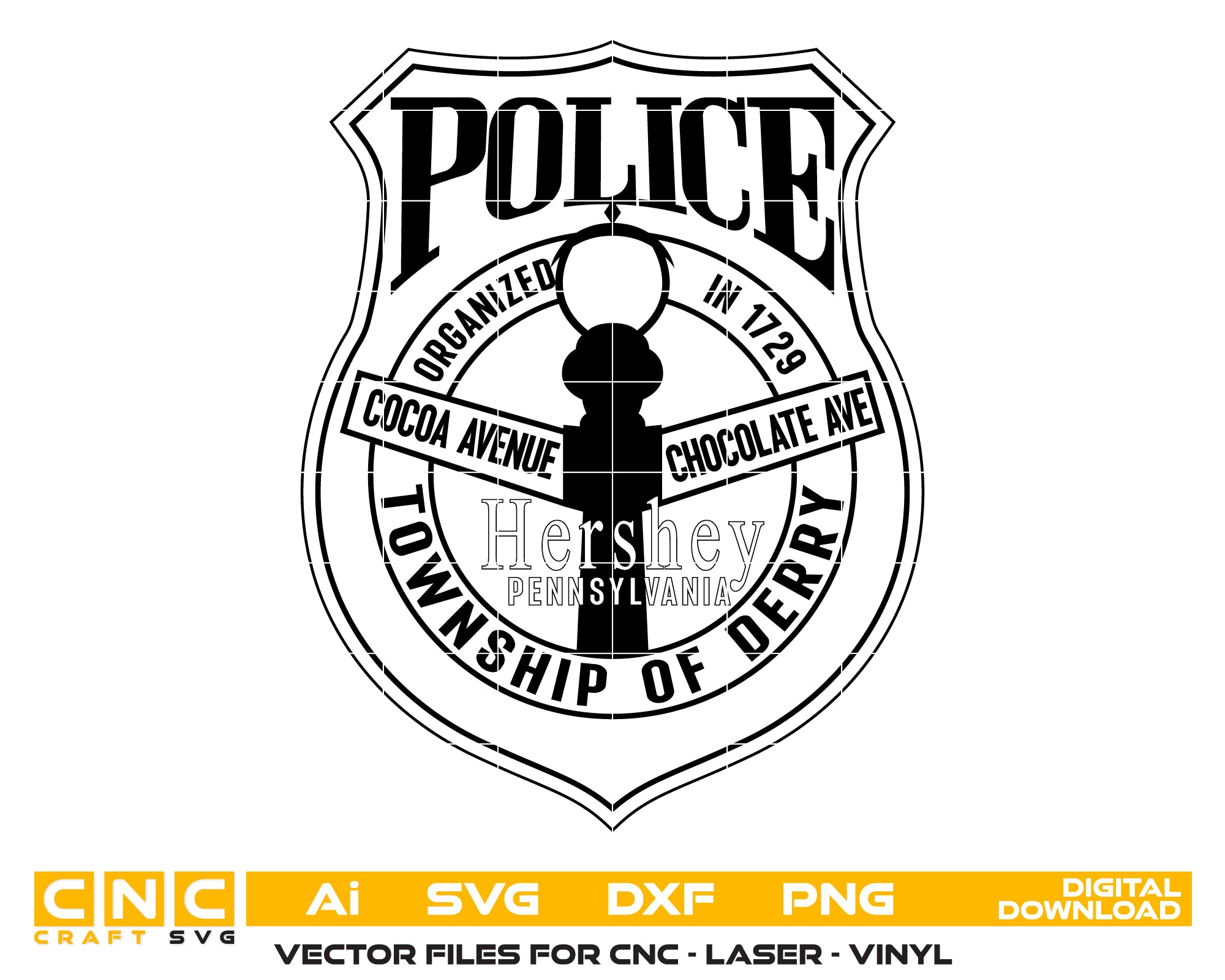 Derry Township Police Logo SVG, Pennsylvania Police Emblem, Derry Township Law Enforcement Vector, Police Department Logo SVG, Township Police Badge