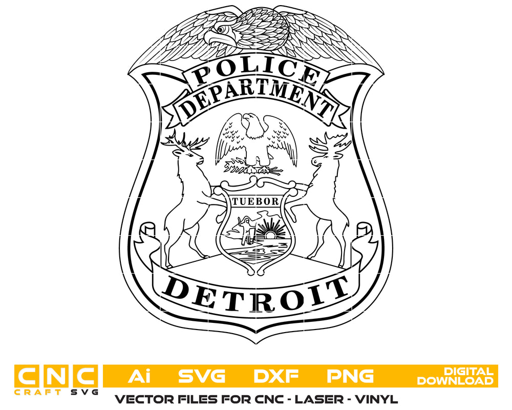 Detroit Police Department Badge SVG – High-Quality Vector File