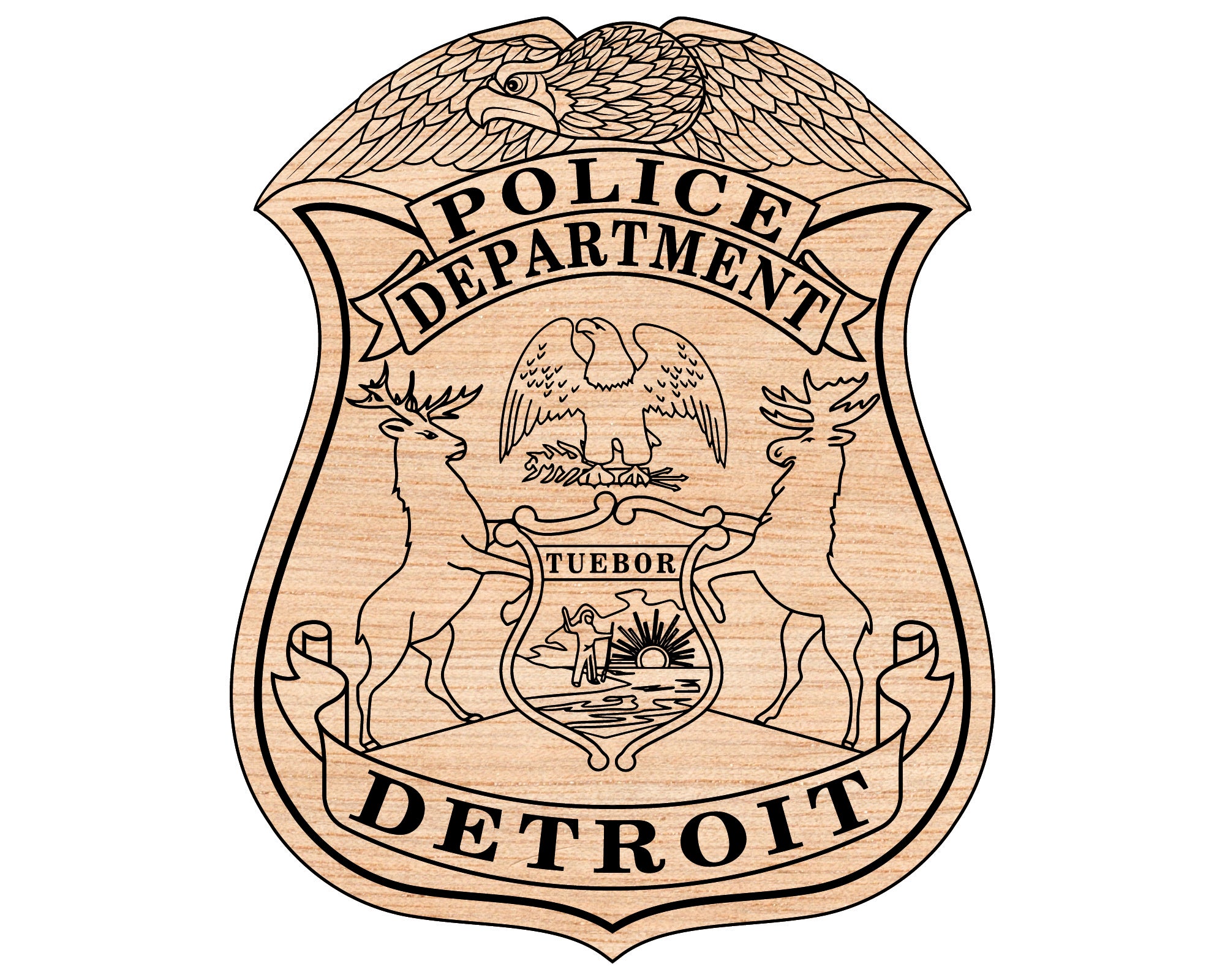 Detroit Police Badge SVG, Detroit Michigan Police Logo Vector, Detroit Police Dept SVG File, Law Enforcement Badge Vector, Police Patch SVG Design