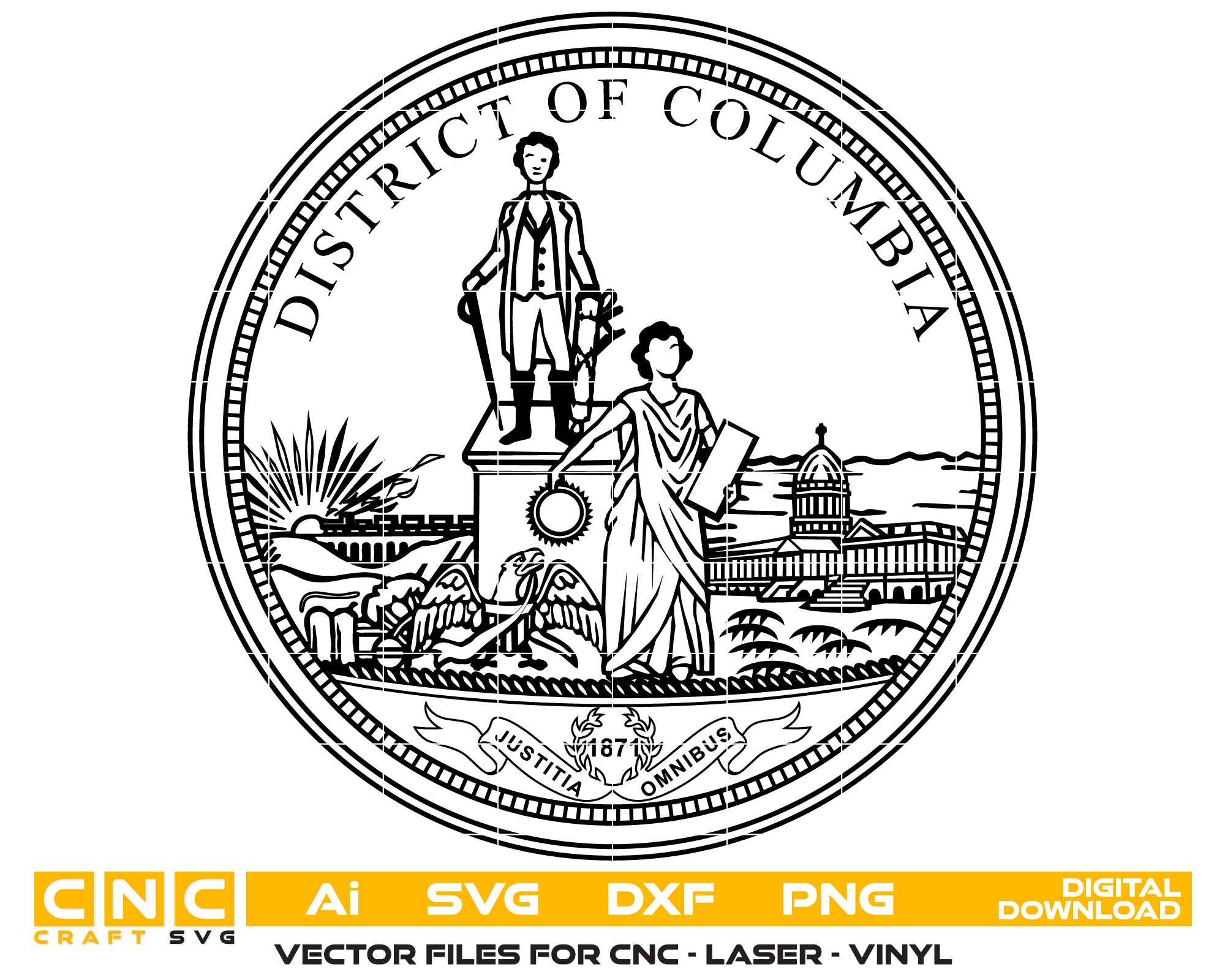 District Of Columbia Seal Vector Art Bundle - SVG, DXF, PNG, AI Files