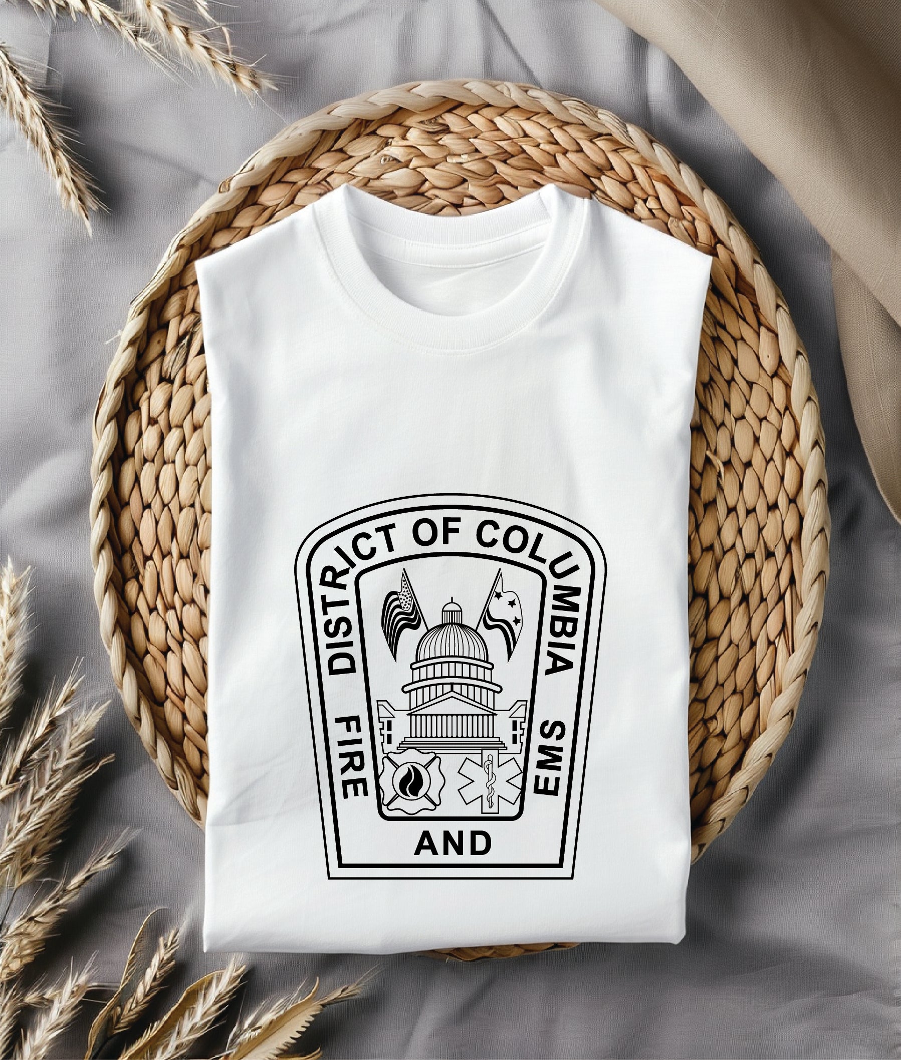 District of Columbia Fire Department Badge SVG digital download, firefighter emblem vector design for Cricut, Silhouette, CNC, engraving, and fire service crafts.