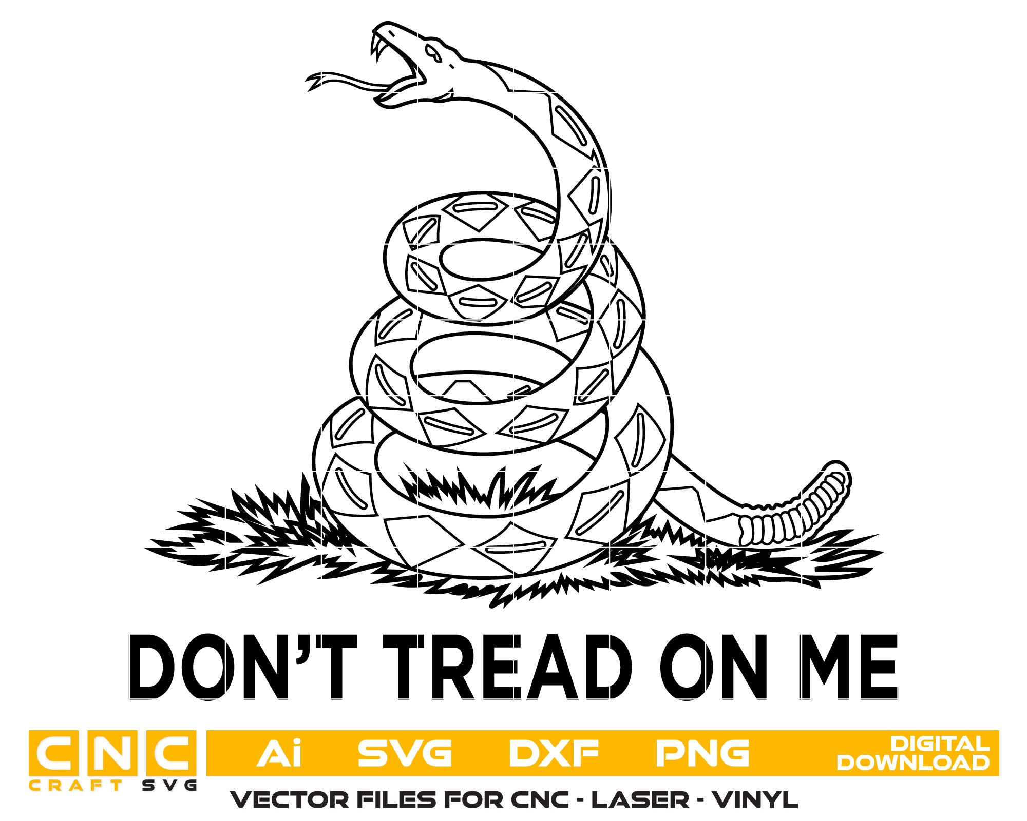 Dont Tread On Me Vector Art, Ai,SVG, DXF, PNG, Digital Files