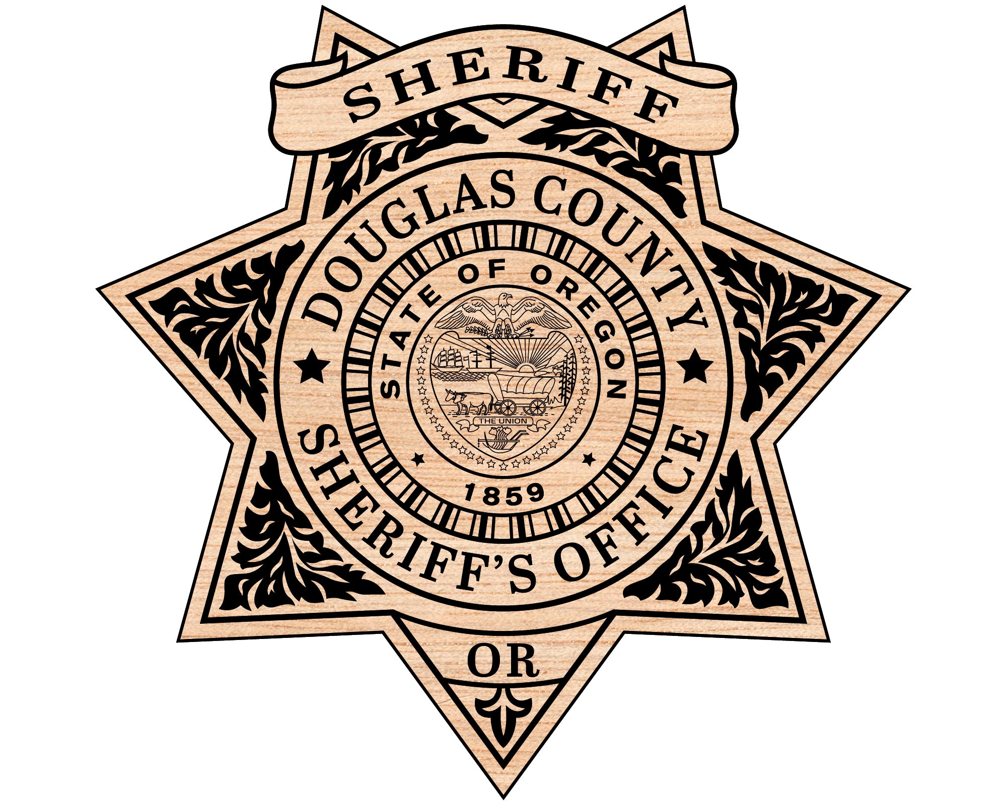 Douglas County Sheriff Badge SVG, Oregon Sheriff Officer Vector, Douglas County Police Badge SVG, Law Enforcement Badge Digital File, Sheriff Patch SVG Design