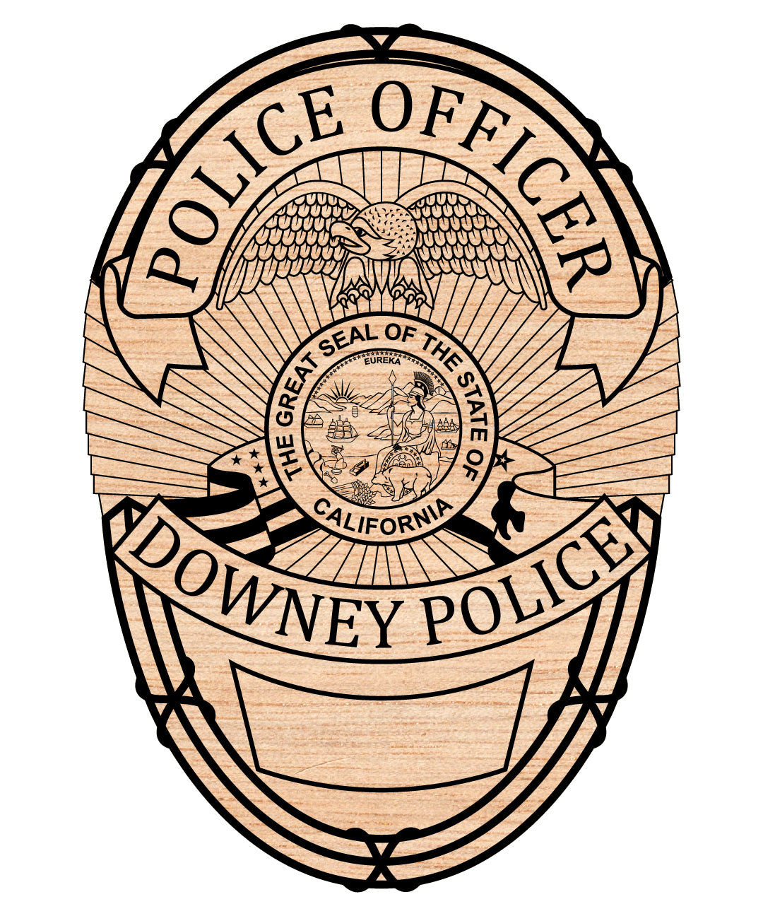 Downey Police Officer Badge SVG, California Police Badge Vector, Downey Law Enforcement Emblem, Police Department Badge SVG, Downey PD Badge