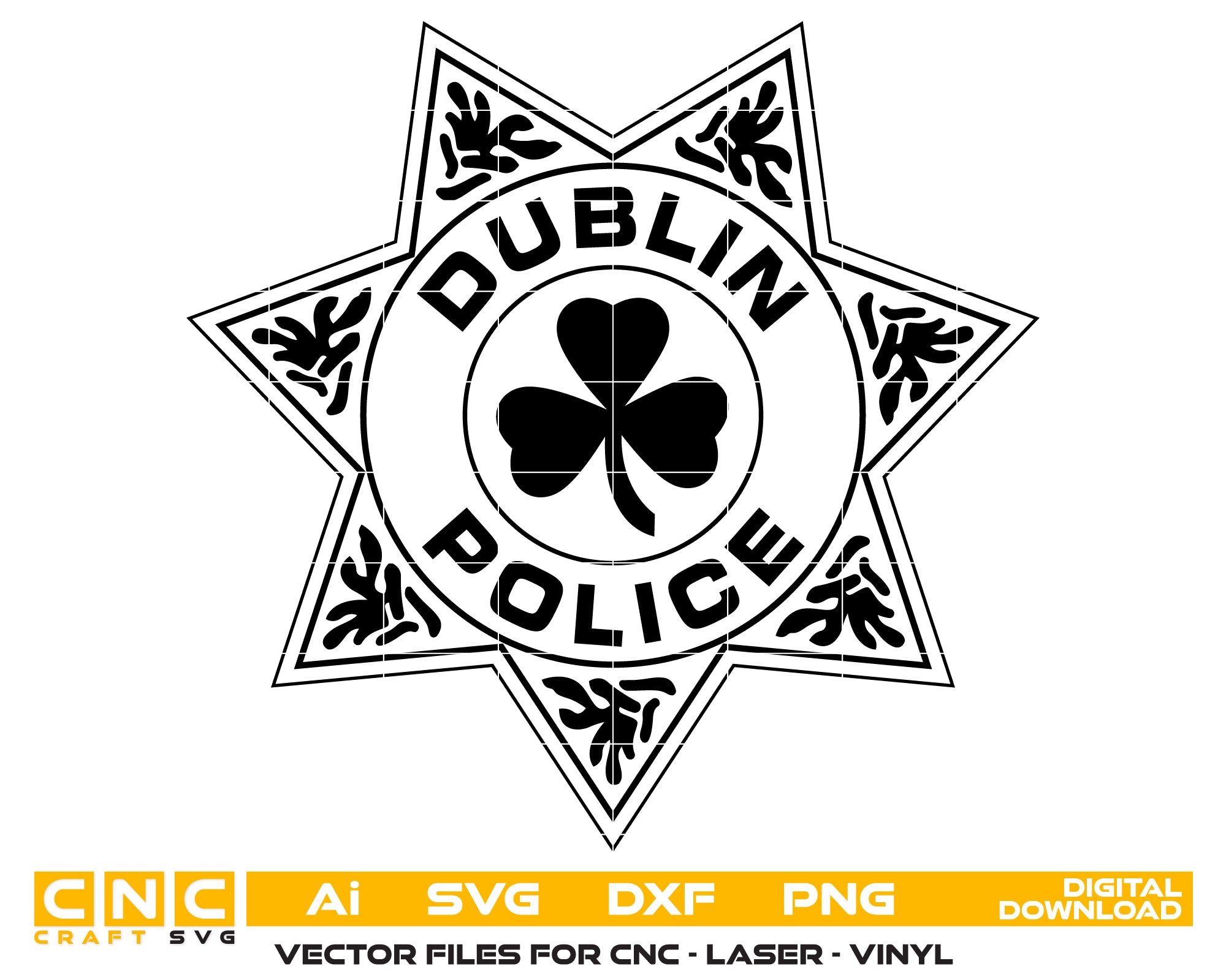 Dublin Police Patch SVG, Dublin Police Patch Vector, Police Department Patch SVG, Law Enforcement Patch Vector, City Police Patch SVG