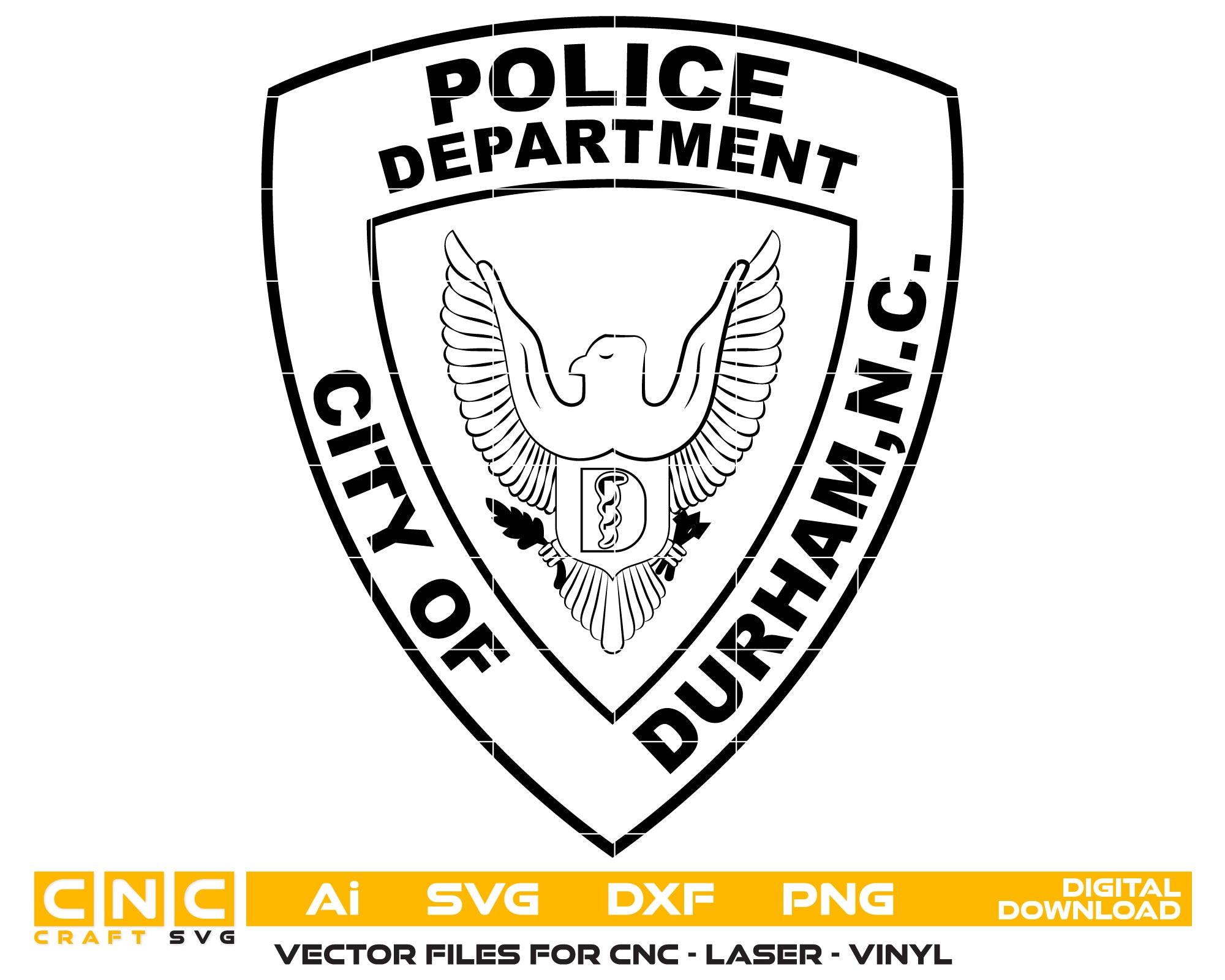 Durham Police Logo SVG, Durham NC Police Vector, North Carolina Police Emblem SVG, Law Enforcement Logo Design, Police Shield Vector, Durham Badge SVG