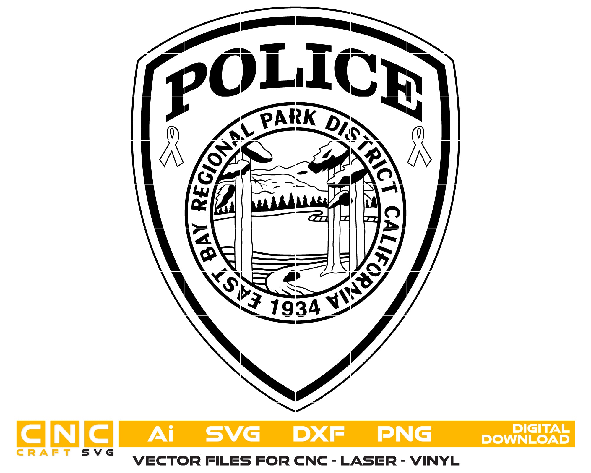 East Bay Regional Park Police Patch SVG, California Law Enforcement Patch Vector, East Bay PD Badge, Regional Park Police Emblem, East Bay Police Patch