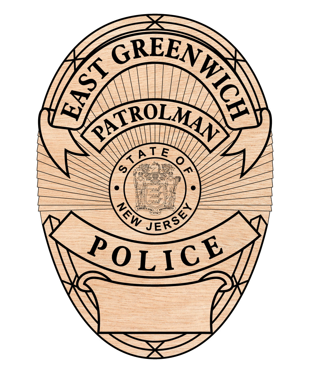 East Greenwich Patrolman Police Badge SVG, New Jersey Police Badge Vector, East Greenwich Police Badge, Law Enforcement Badge SVG, Police Patrolman Badge Vector
