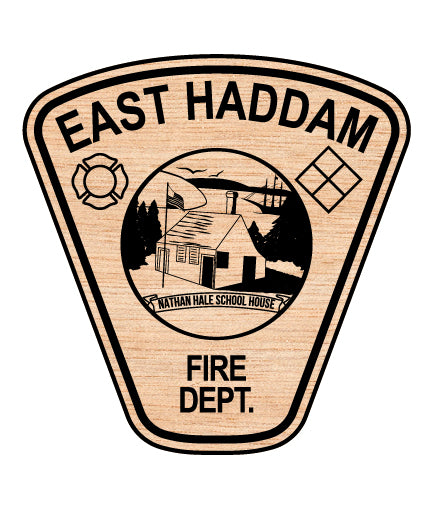 East Haddam Fire Department Badge SVG digital download, Connecticut firefighter emblem vector design for Cricut, Silhouette, CNC, engraving, and fire service crafts.