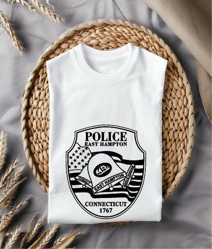 East Hampton Police Department Logo SVG digital download, Connecticut police emblem vector design for Cricut, Silhouette, CNC, engraving, and law enforcement crafts.