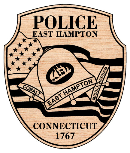 East Hampton Police Department Logo SVG digital download, Connecticut police emblem vector design for Cricut, Silhouette, CNC, engraving, and law enforcement crafts.