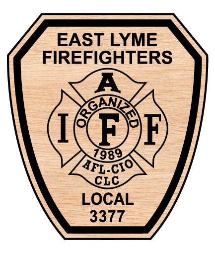 East Lyme Firefighters Patch SVG digital download, Connecticut fire department emblem vector design for Cricut, Silhouette, CNC, engraving, and firefighter crafts.