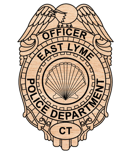 East Lyme Police Officer Badge SVG, East Lyme Connecticut Police Badge Vector, East Lyme Police Emblem SVG, Connecticut Police Officer Badge Vector, East Lyme PD Badge