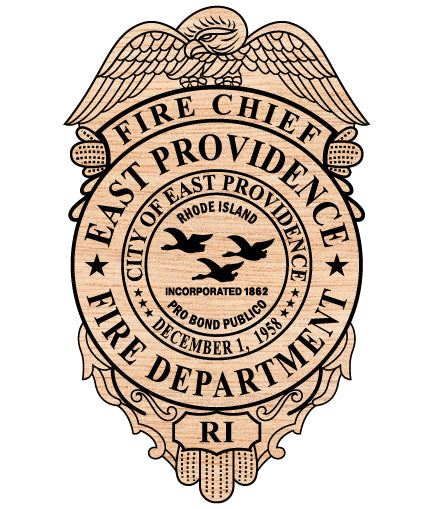 East Providence Fire Department Chief Badge SVG, Rhode Island Fire Chief Emblem, East Providence FD Badge Vector, Fire Department Chief Shield SVG, Firefighter Leadership Badge