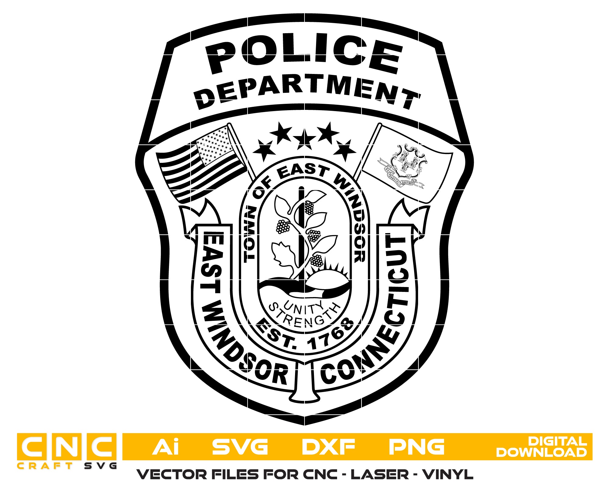 East Windsor Police Department Badge SVG, East Windsor Connecticut Police Emblem Vector, East Windsor Police Badge SVG, Connecticut Police Badge Vector, East Windsor PD Badge