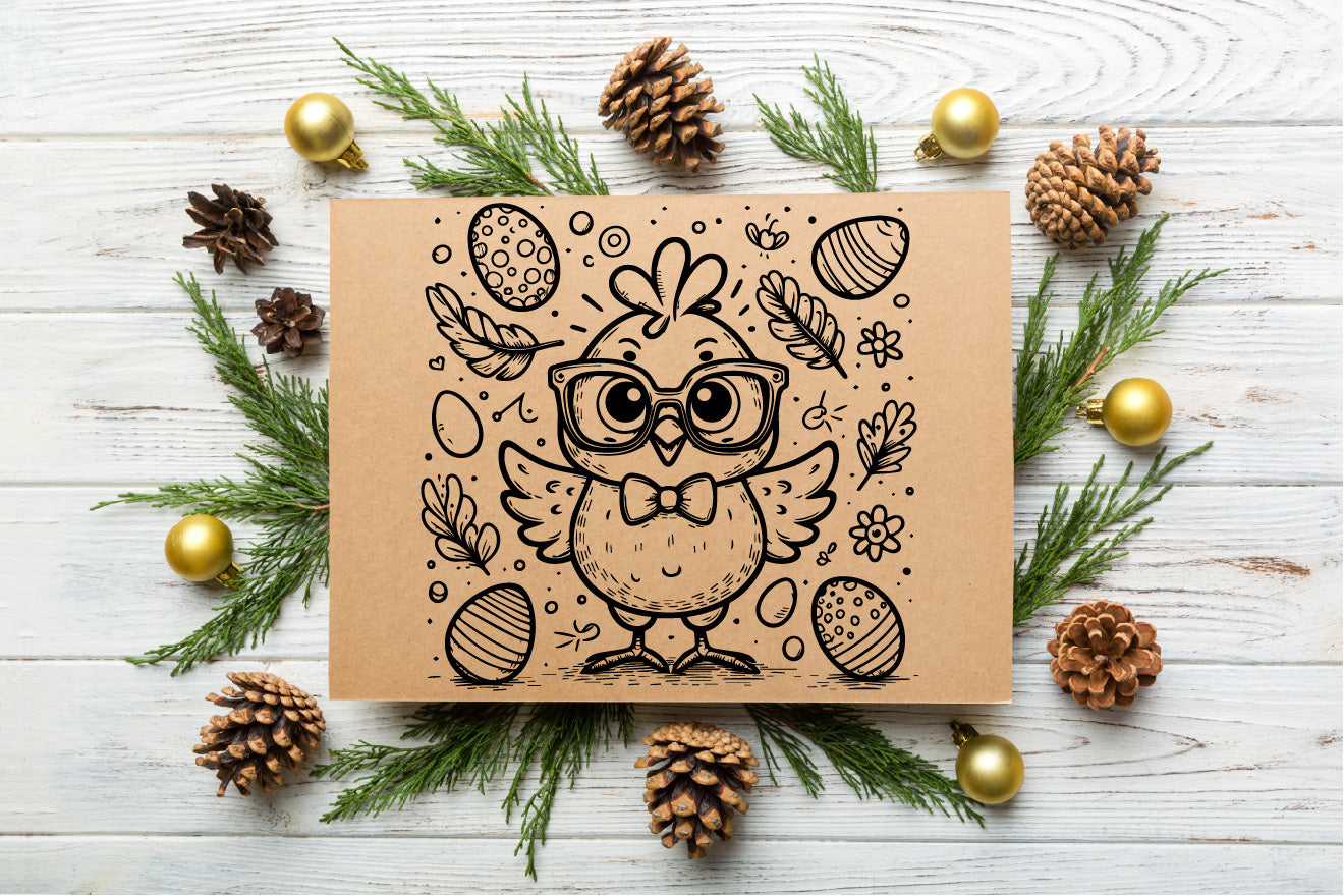 Easter Chick with Easter Eggs Vector – Festive Design for Crafts & Woodworking