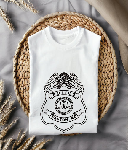 Easton Police Patrolman Badge SVG, Easton Maryland Police Badge Vector, Easton Police Patrolman SVG Emblem, Maryland Law Enforcement Badge Logo SVG, #support