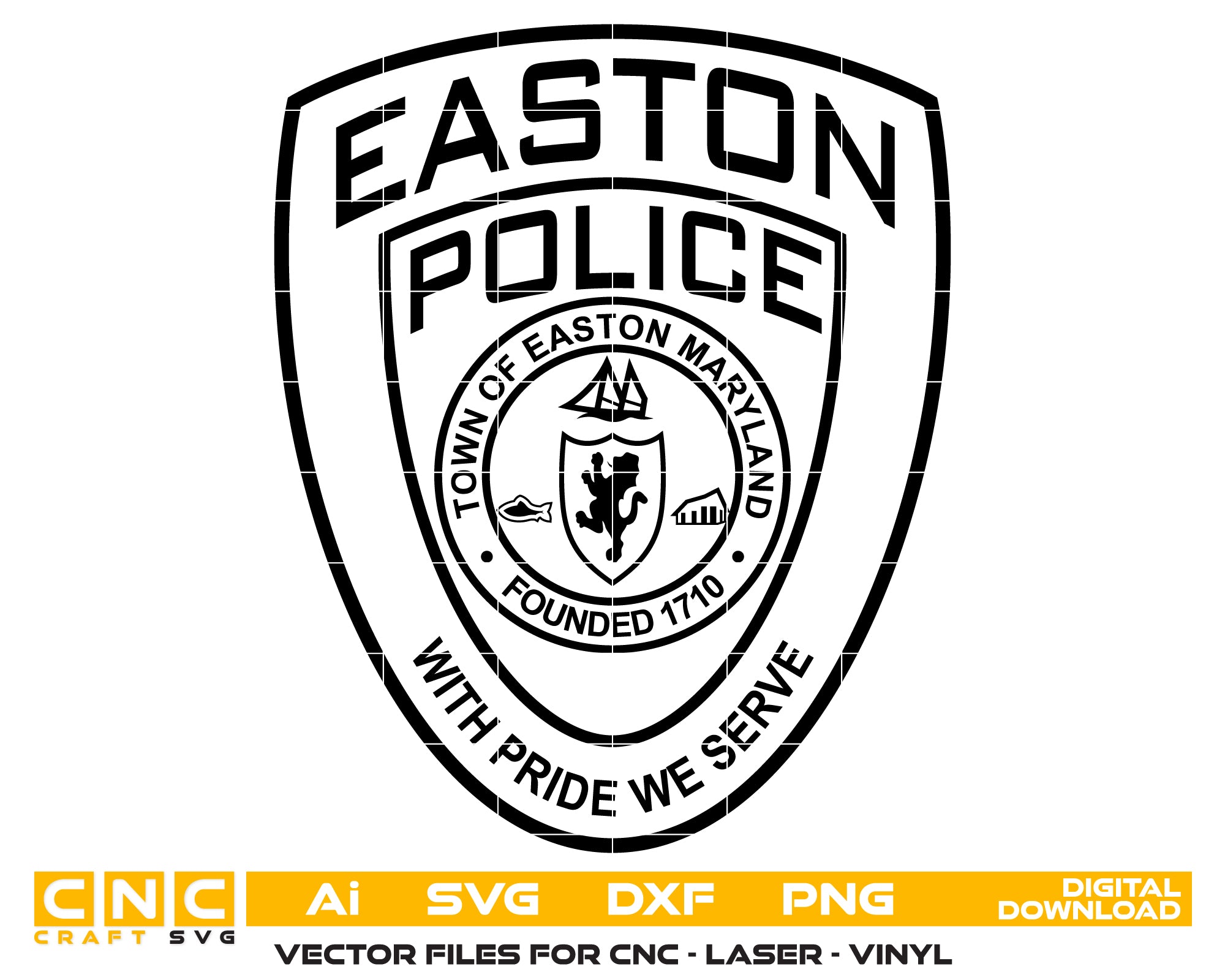 Easton Police Sergeant Patch SVG, Easton Pennsylvania Police Sergeant Emblem, Easton Police Patch Vector, Pennsylvania Police Sergeant Patch, Easton Police Logo