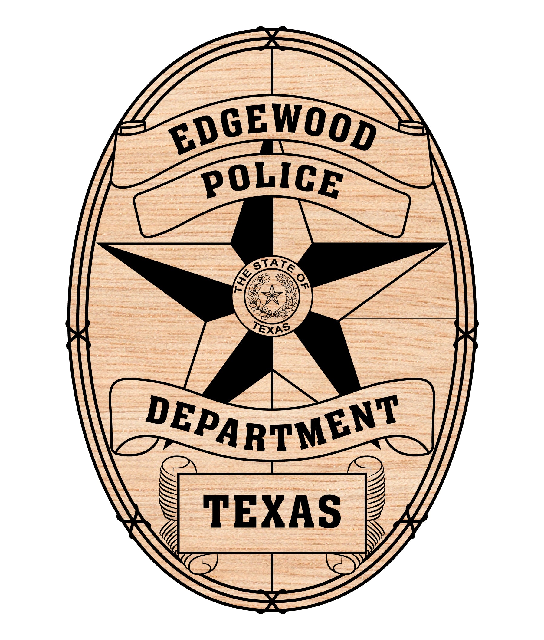 Edgewood Police Department Badge SVG digital download, Texas police emblem vector design for Cricut, Silhouette, CNC, engraving, and law enforcement crafts.