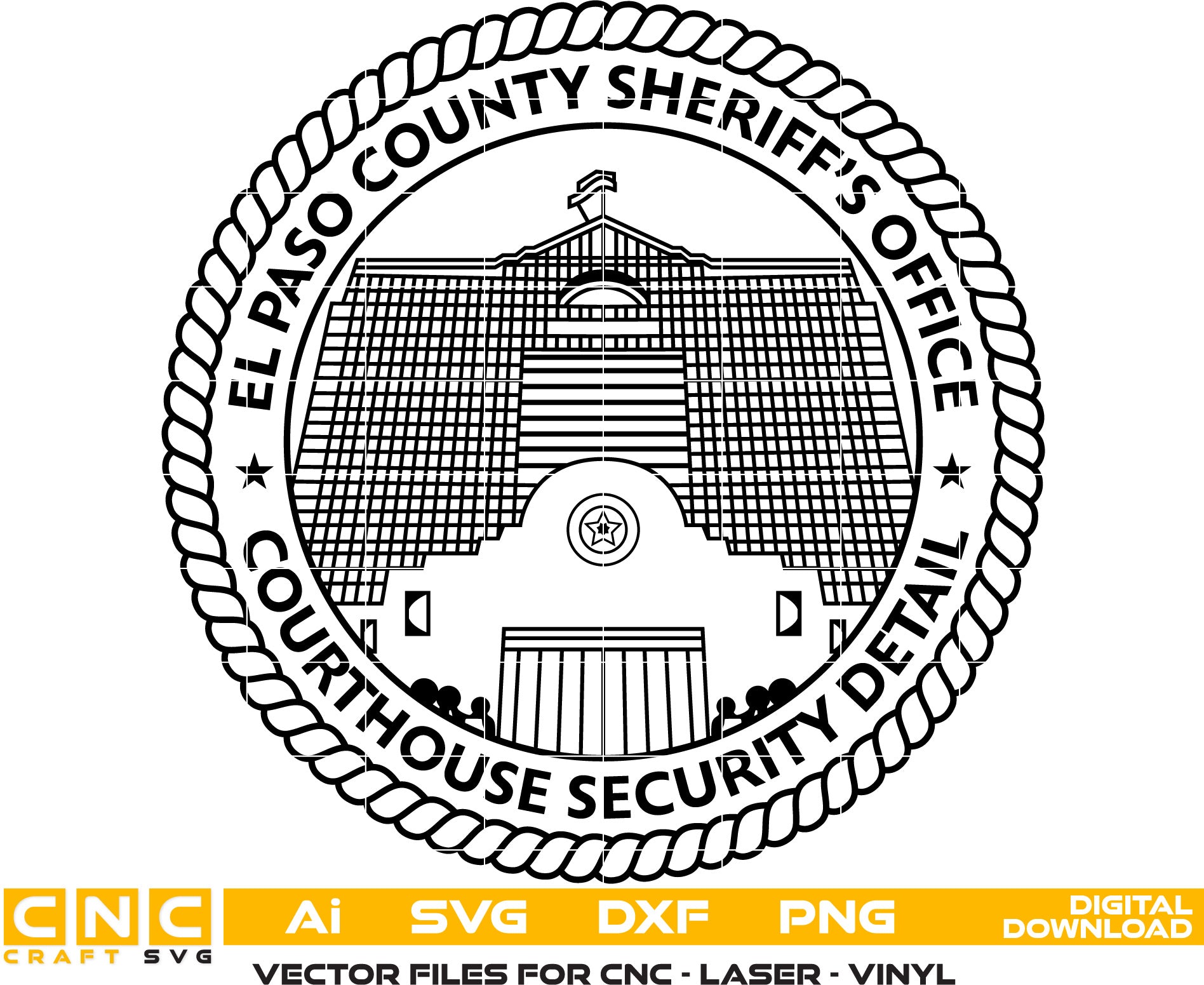 El Paso County Sheriff Badge, Sheriff Badge, El Paso County Badge, Vector art, Digital File