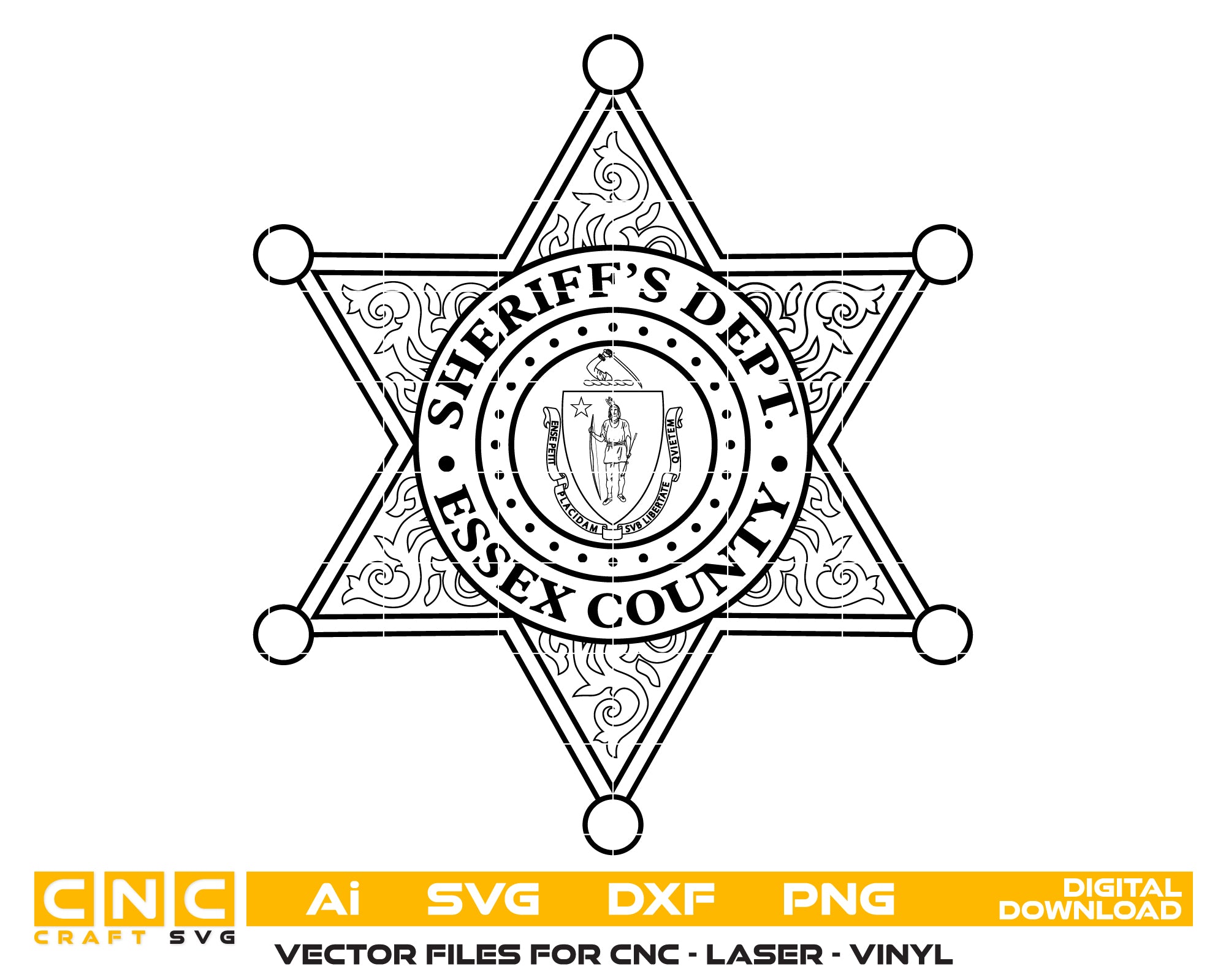 Essex County Sheriff’s Department Badge SVG, Essex County Sheriff Badge Vector, Sheriff’s Emblem SVG Essex, Essex Law Enforcement Badge Vector, County Sheriff Badge