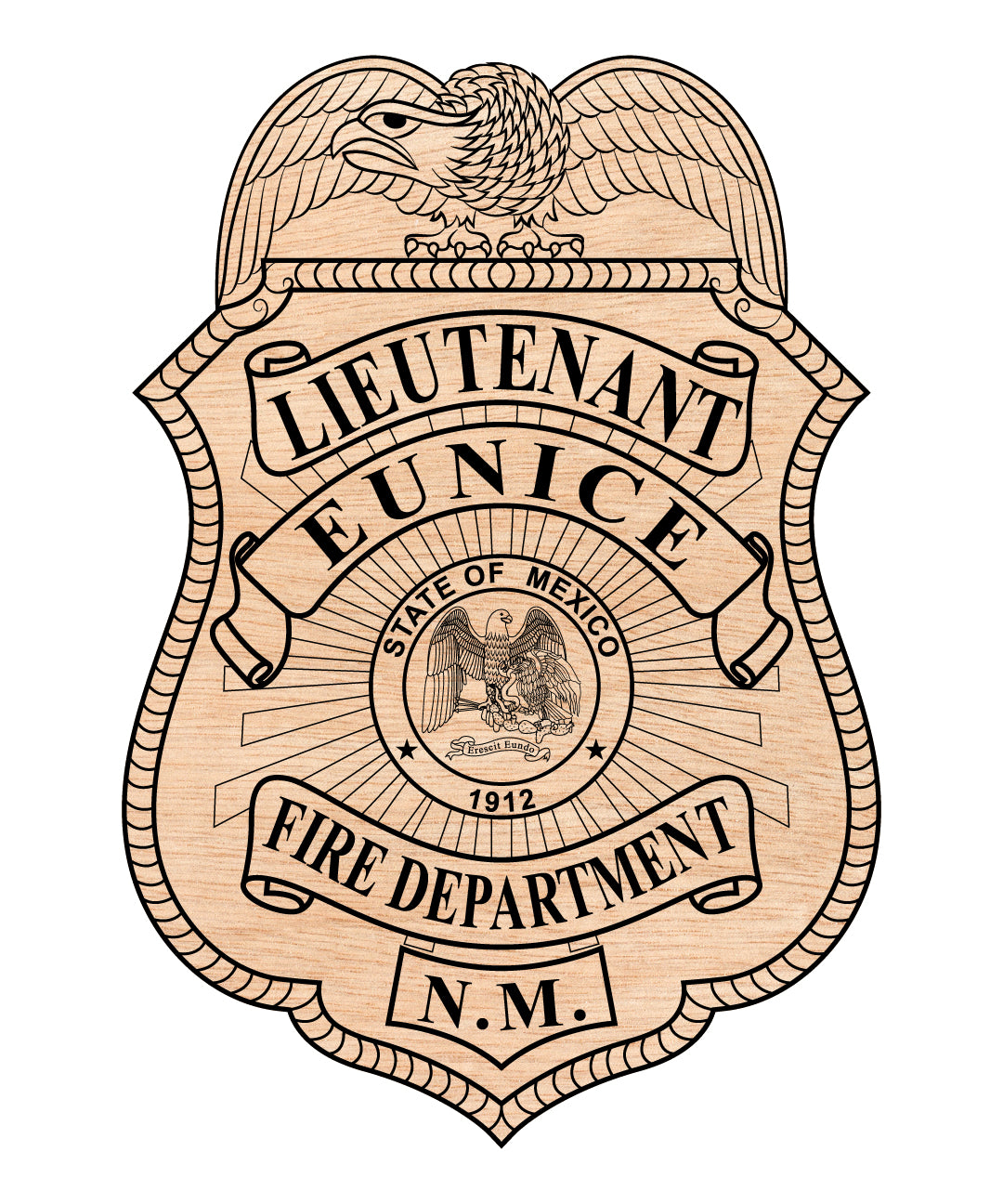 Eunice Fire Department Lieutenant Badge SVG, Fire Lieutenant Badge Vector, Eunice Fire Badge, Fire Department Badge SVG, Firefighter Badge Vector