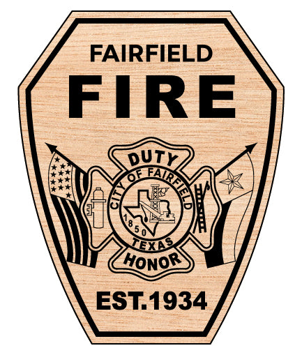 Fairfield Fire Department Badge Texas SVG, Fairfield TX Firefighter Emblem Vector, Fairfield Fire Badge SVG, Texas Fire Department Badge, Fairfield Firefighter Logo
