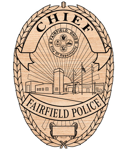 Fairfield Police Chief Badge Ohio SVG, Fairfield OH Police Emblem Vector, Ohio Police Chief Badge SVG, Fairfield Police Chief Logo, Fairfield Law Enforcement Badge