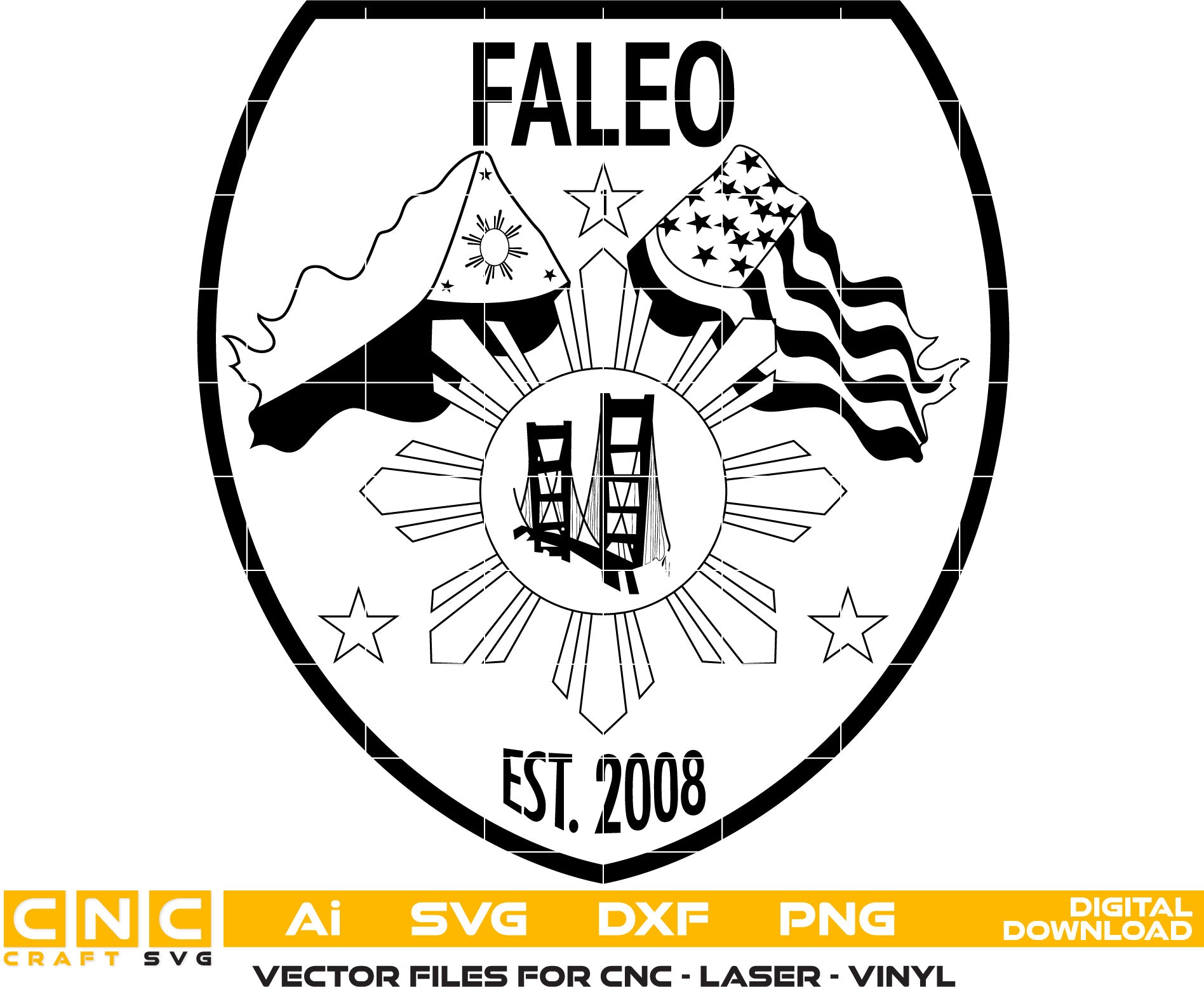 Faleo Las Vegas Chapter Logo Vector art Svg, Dxf, Jpg, Png and Ai files For laser engraving, woodworking, acrylic painting, and all printing machines.