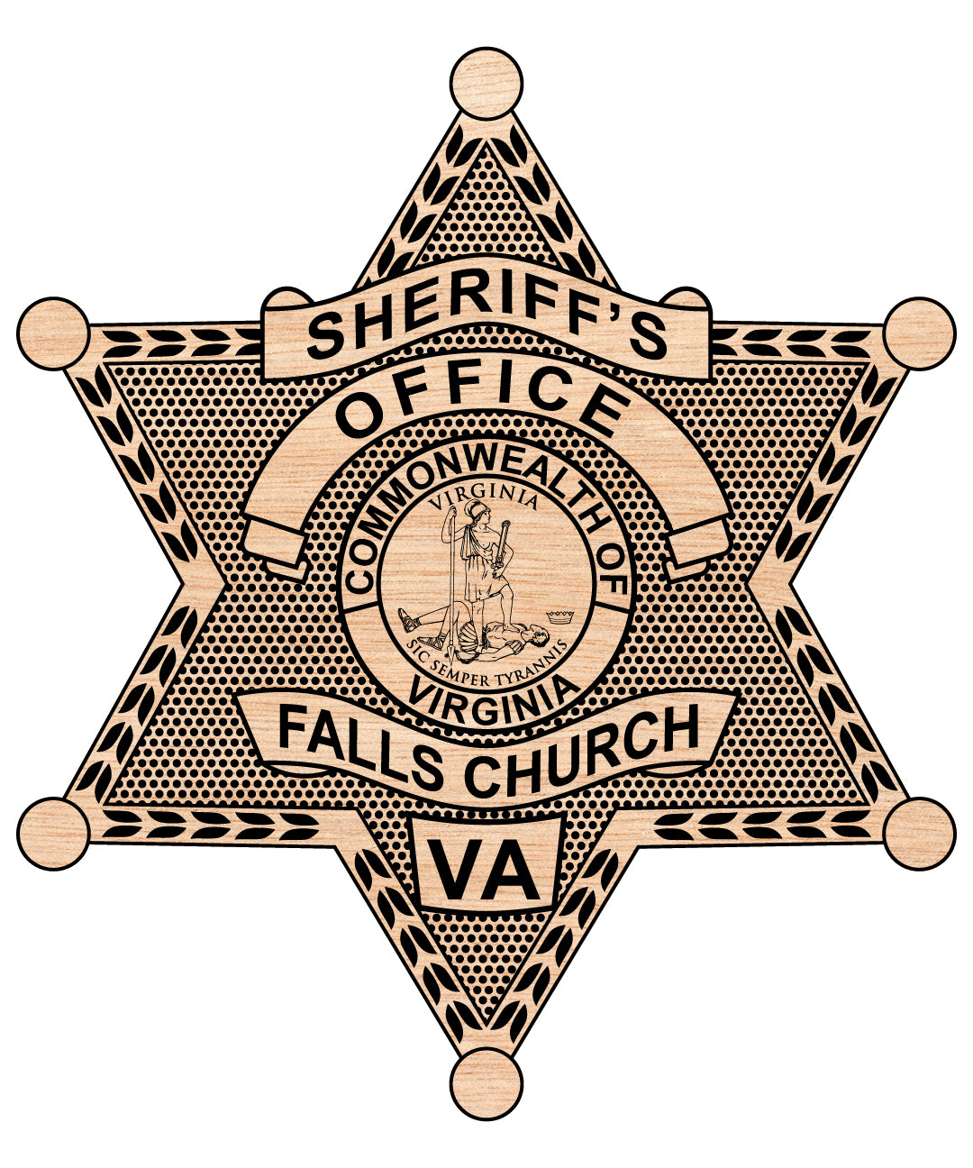 Falls Church Sheriff Office Badge SVG, Virginia Sheriff Badge Vector, Falls Church Law Enforcement Emblem, Police Badge SVG, Sheriff Department Emblem