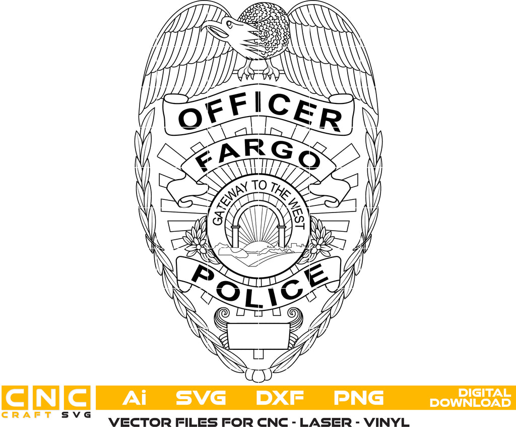 Fargo Pd Graphics Fargo Police Officer Badge Vector art