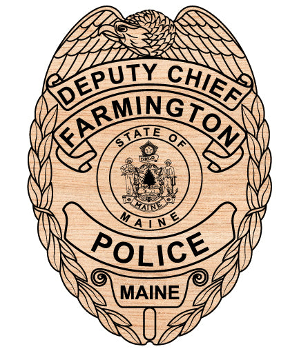 Farmington Police Deputy Chief Badge Maine SVG, Farmington ME Police Emblem Vector, Maine Deputy Chief Badge SVG, Farmington Law Enforcement Badge, Farmington Police Logo