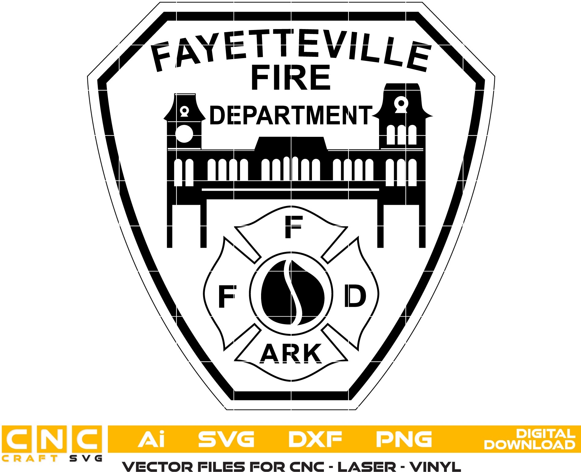 Fayetteville Fire Dept Badge, Fayetteville  Logo, Fayetteville vector art, Digital File