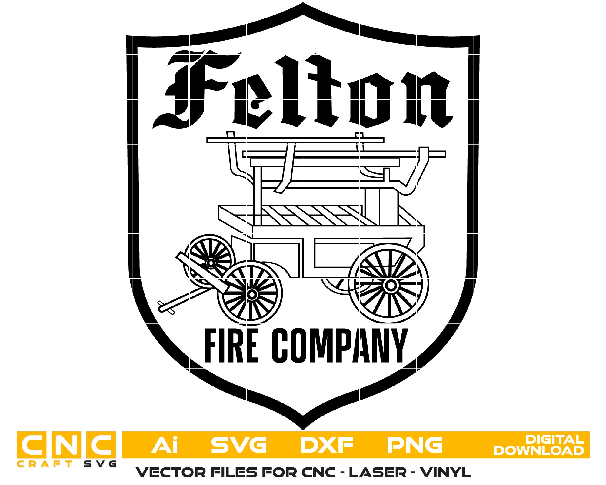Felton Fire Company Vector Art, Ai,SVG, DXF, PNG, Digital Files