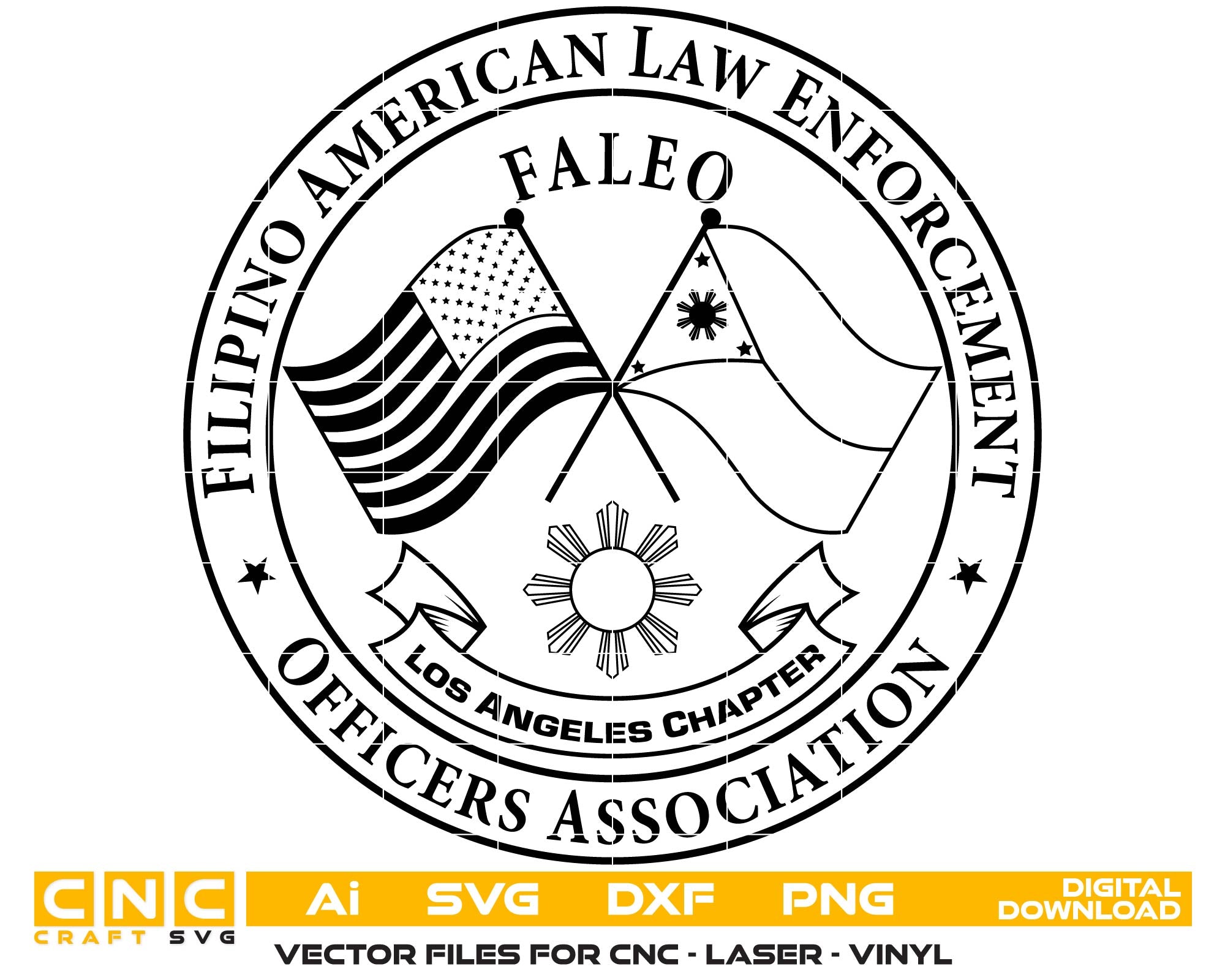 FALEO Los Angeles Logo SVG, Filipino American Law Enforcement Logo, Los Angeles Police Emblem, FALEO LA Vector Badge, Filipino Officer Logo