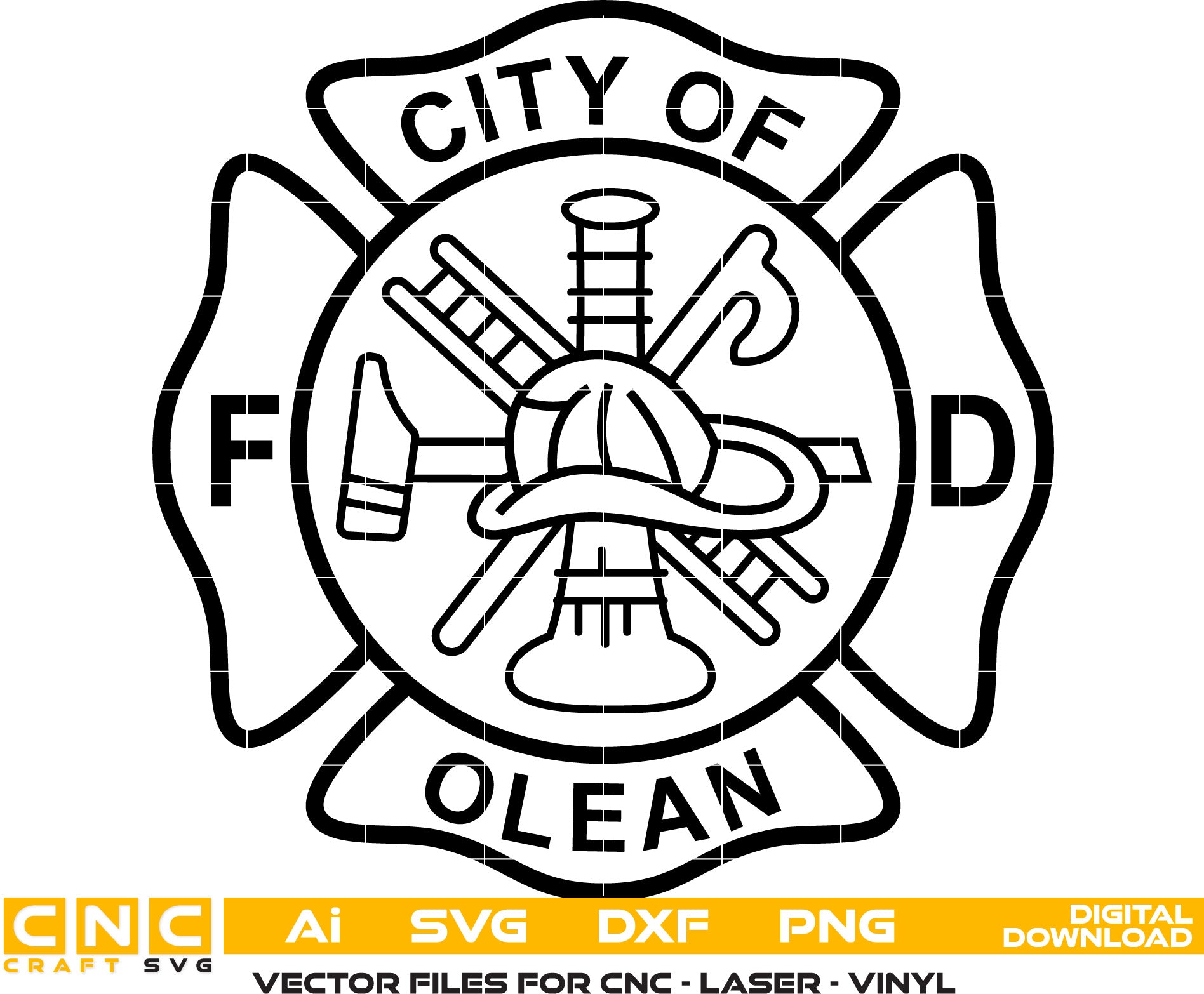 City of Olean Fire Dept Badge Vector art