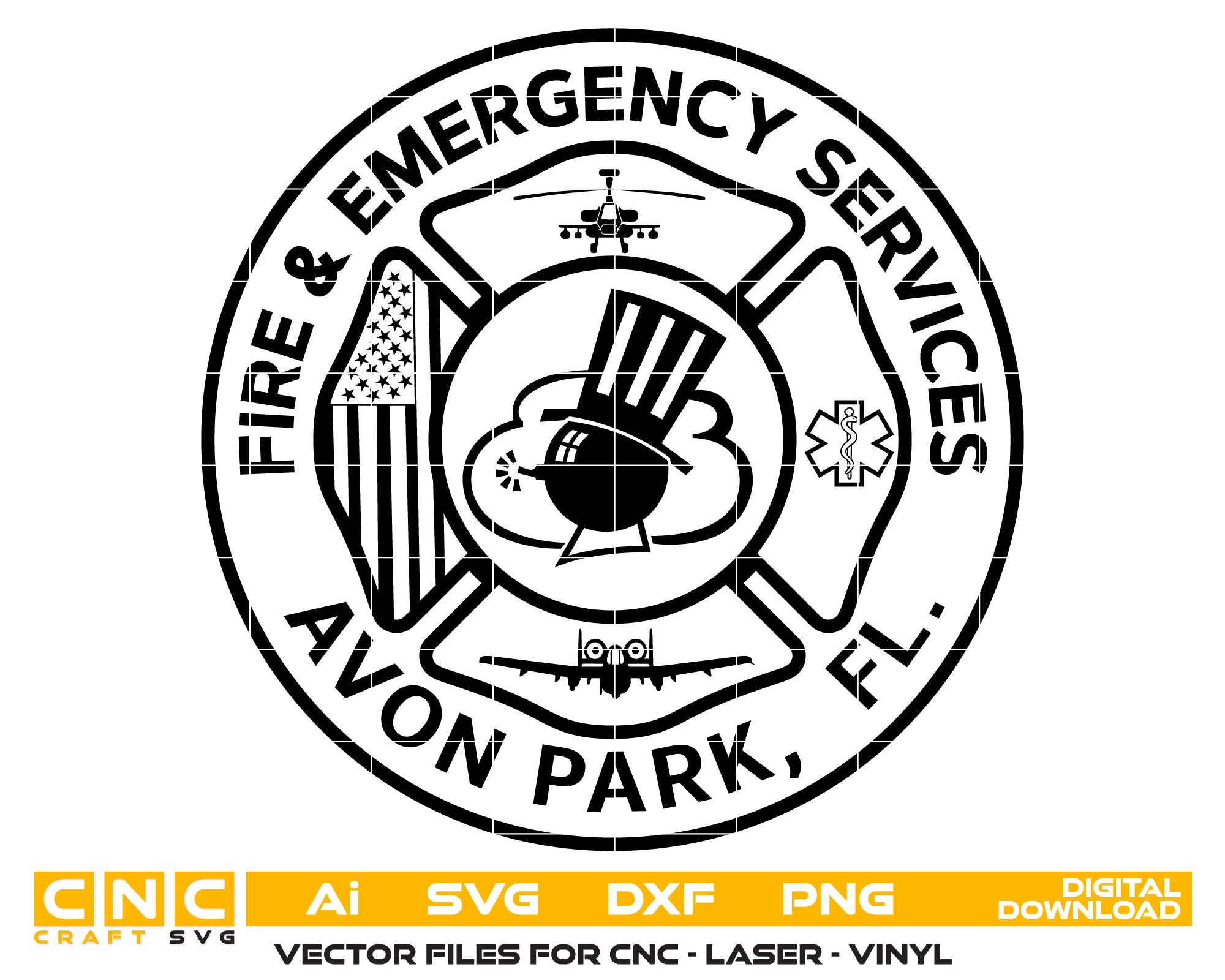 Fire Emergency Services Avon Park Fi Badge