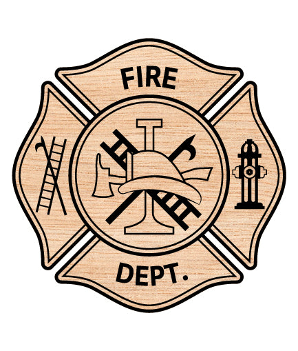 Fire Department Maltese Cross Emblem Badge SVG, Firefighter Symbol Vector, Maltese Cross Firefighter Logo, Fire Service Emblem SVG, Fire Helmet Badge Vector File