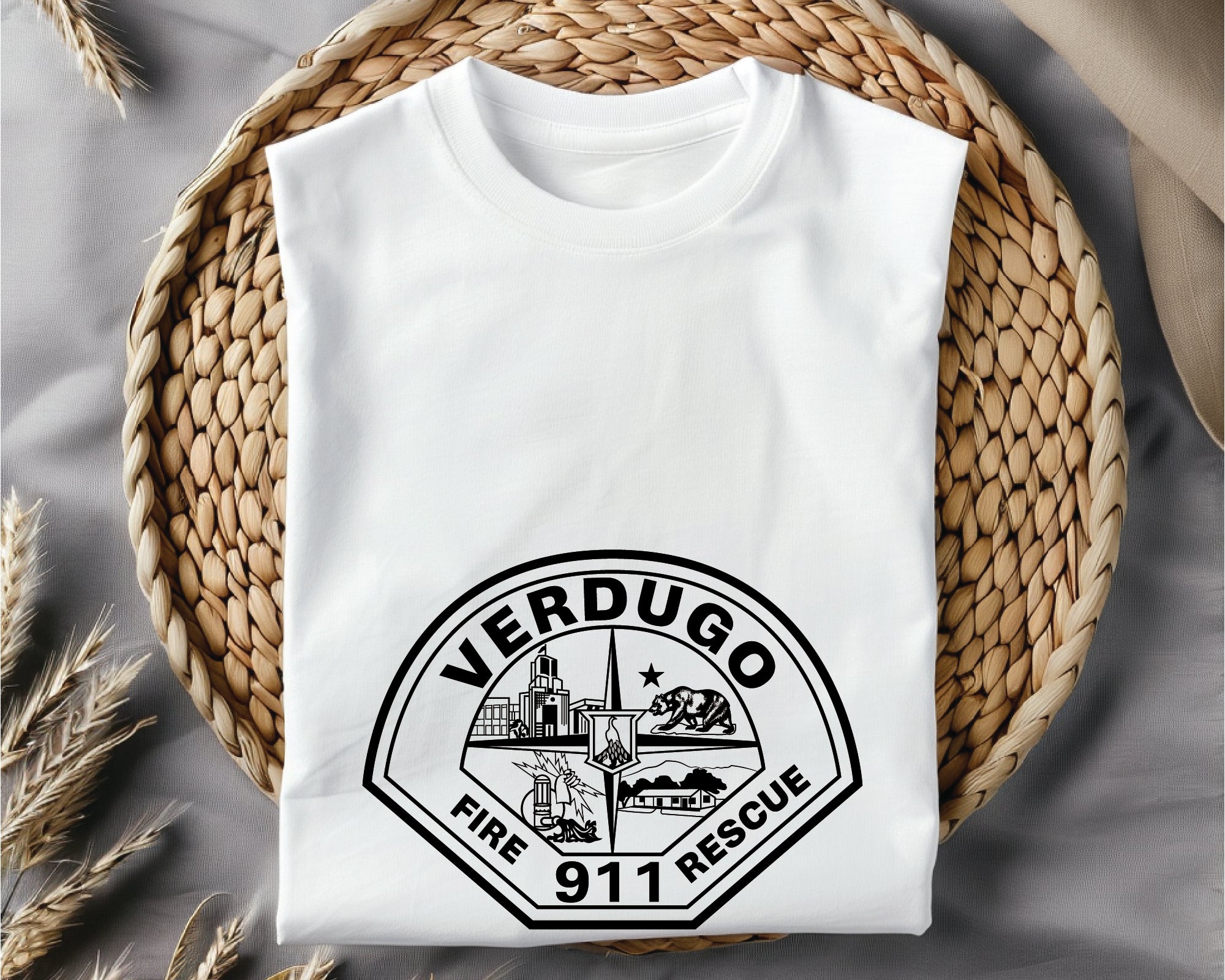 Verdugo Fire Rescue Badge SVG, Firefighter Badge Vector, Verdugo Fire SVG, Fire Department Badge Design, Fire Rescue Emblem SVG, Firefighter Logo Vector