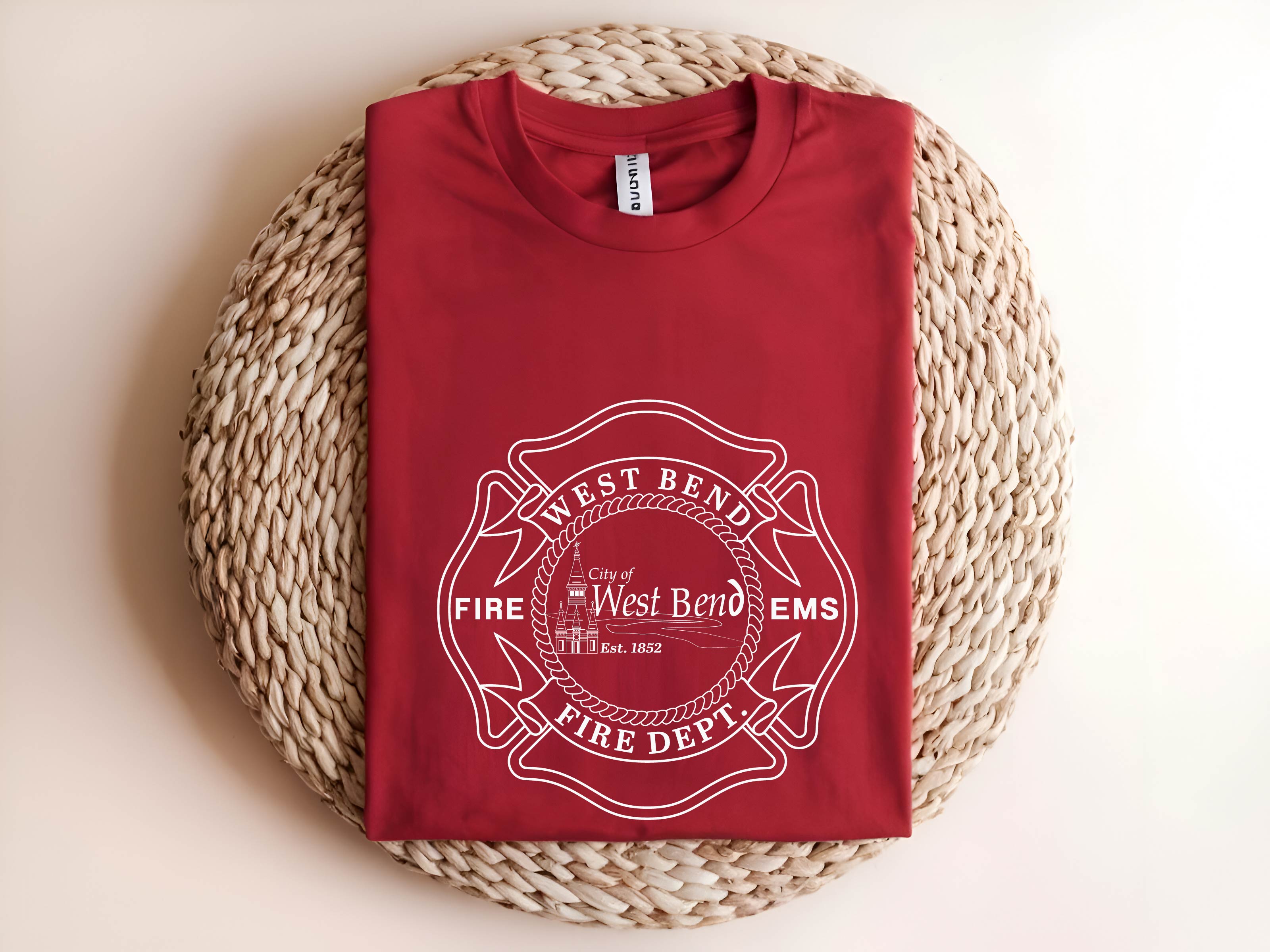 West Bend Fire Department Patch SVG, Firefighter Patch Vector, Fire Dept Logo SVG, Fire Rescue Emblem Vector, Fire Patch Design, Engraving Firefighter File