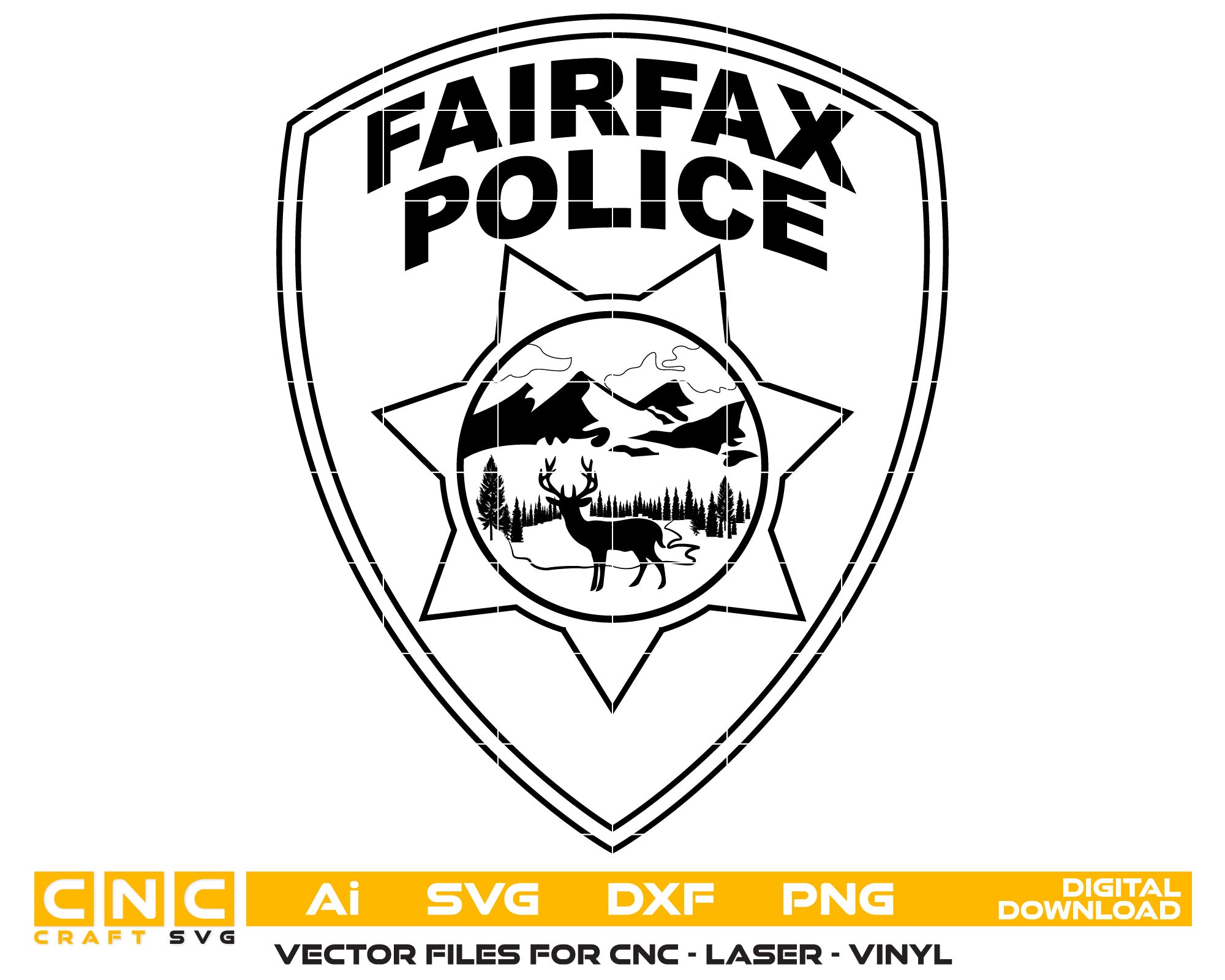 Firefox Police Vector Art, Ai,SVG, DXF, PNG, Digital Files