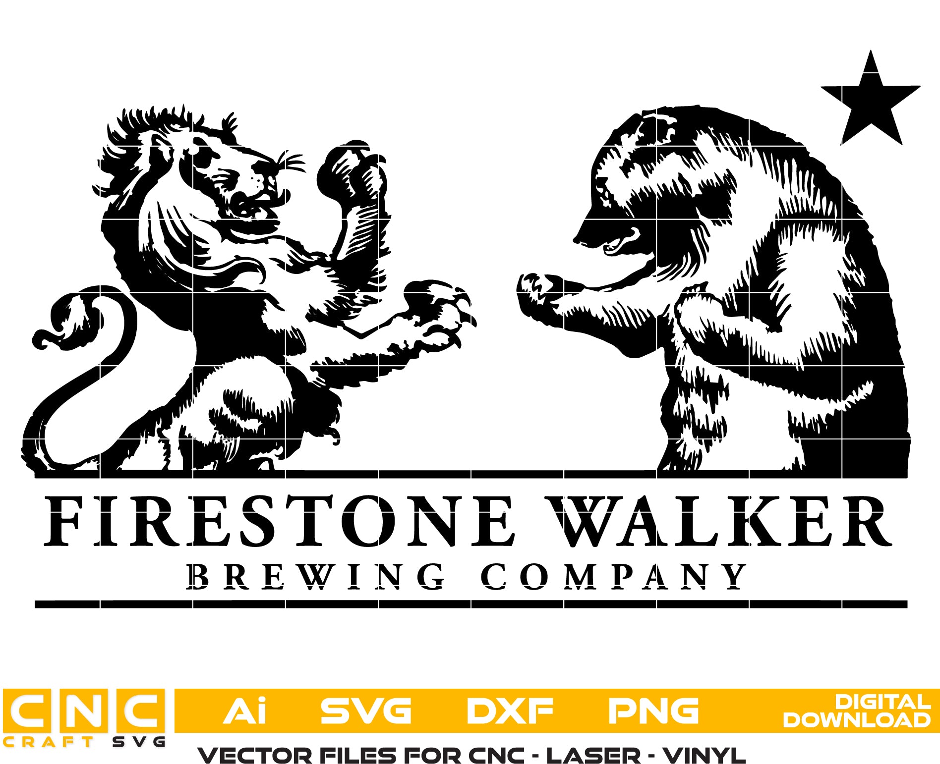 Firestone Walker Brewing Company Logo Vector art Svg/ Dxf/ Jpg/ Png/ and Ai files For laser engraving/ woodworking/ acrylic painting and all printing machines.