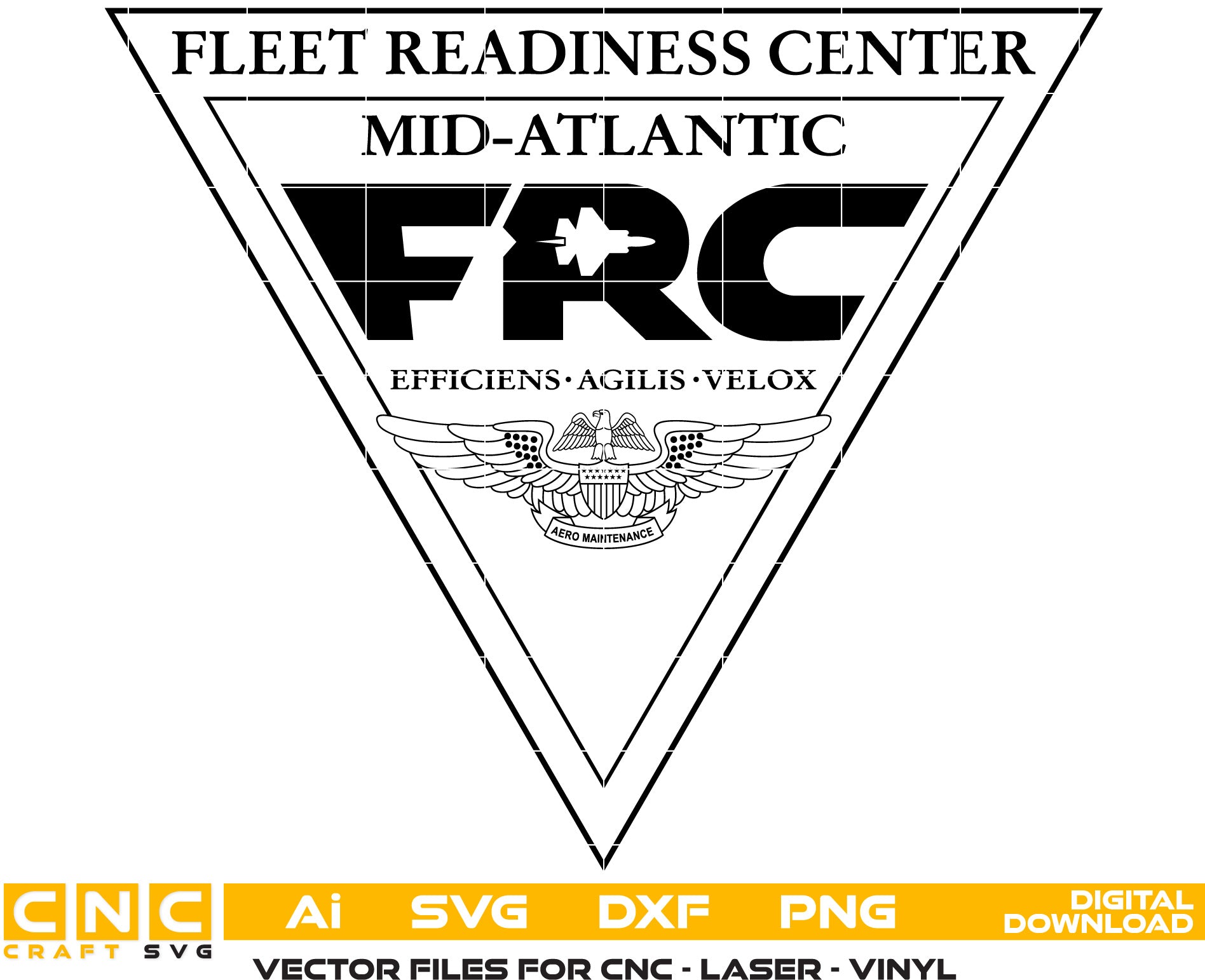 Fleet Readiness Center MId-Atlantic Logo Vector art Svg, Dxf, Jpg, Png, and Ai files For laser engraving, woodworking, acrylic painting, and all printing machines.