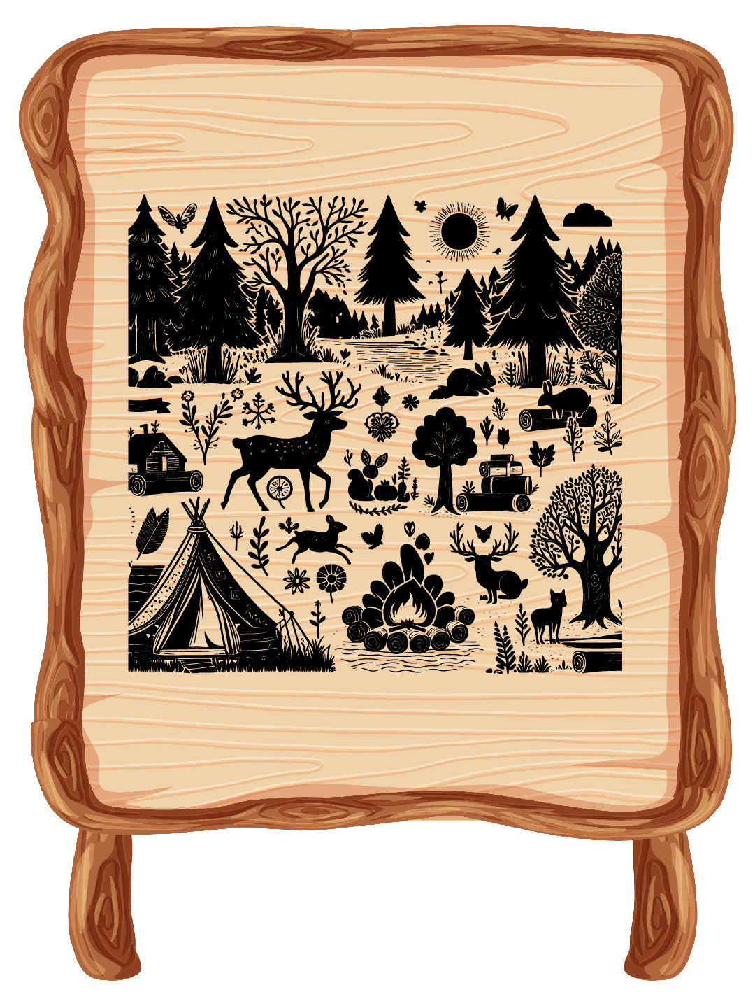 Forest & Deer Vector Art