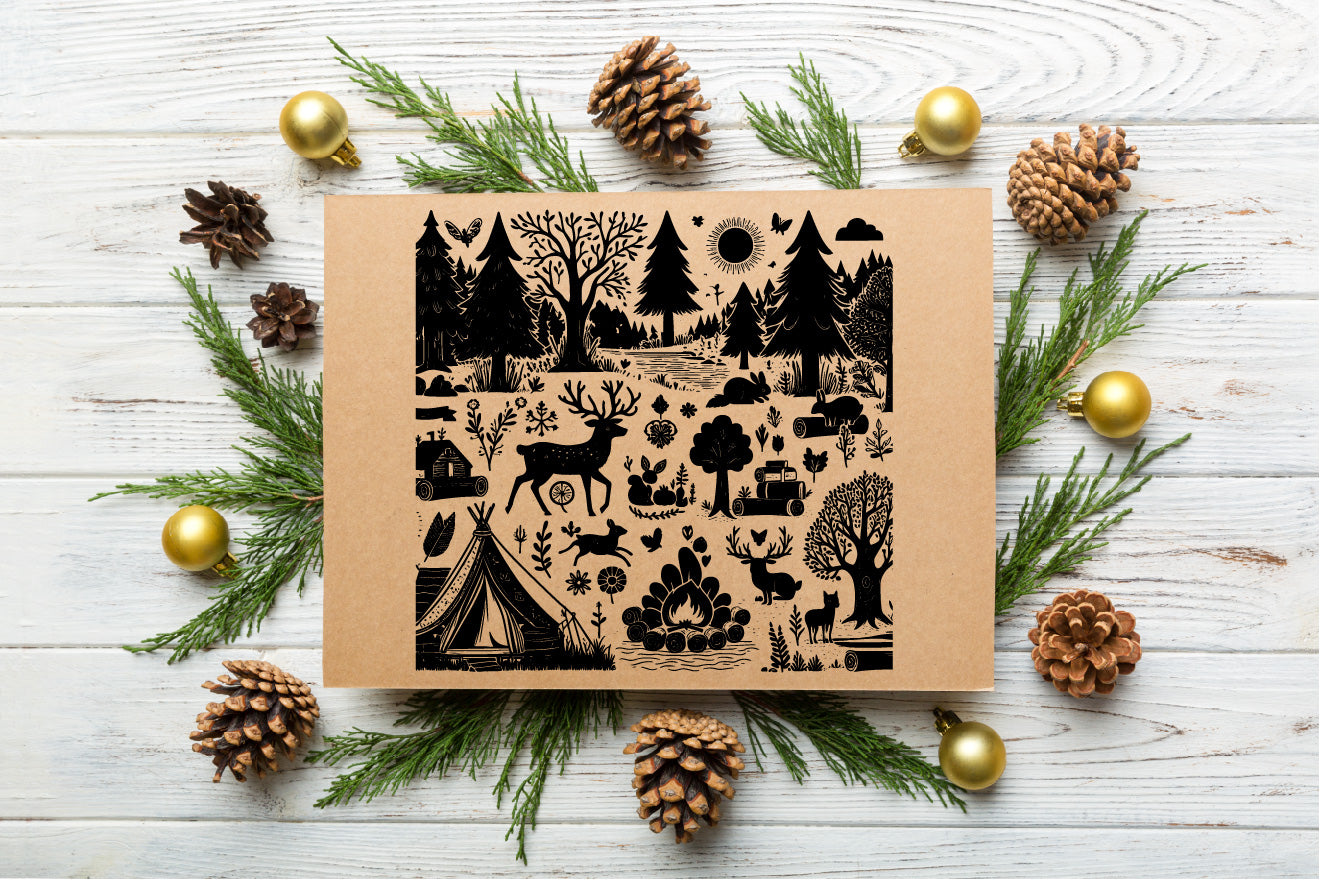 Forest & Deer Vector Art